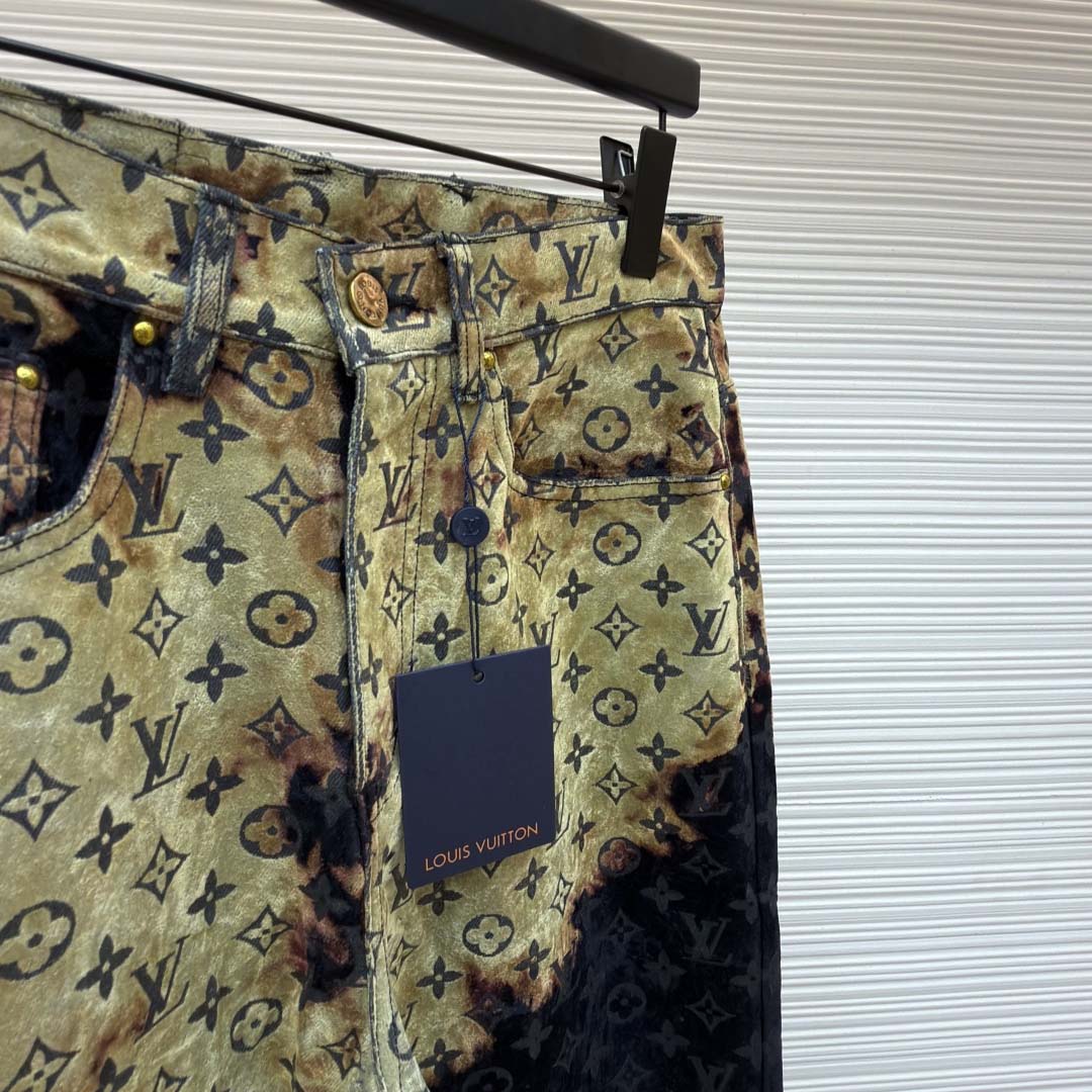 Louis Vuitton Monogram Bleached Denim Pants  - DesignerGu