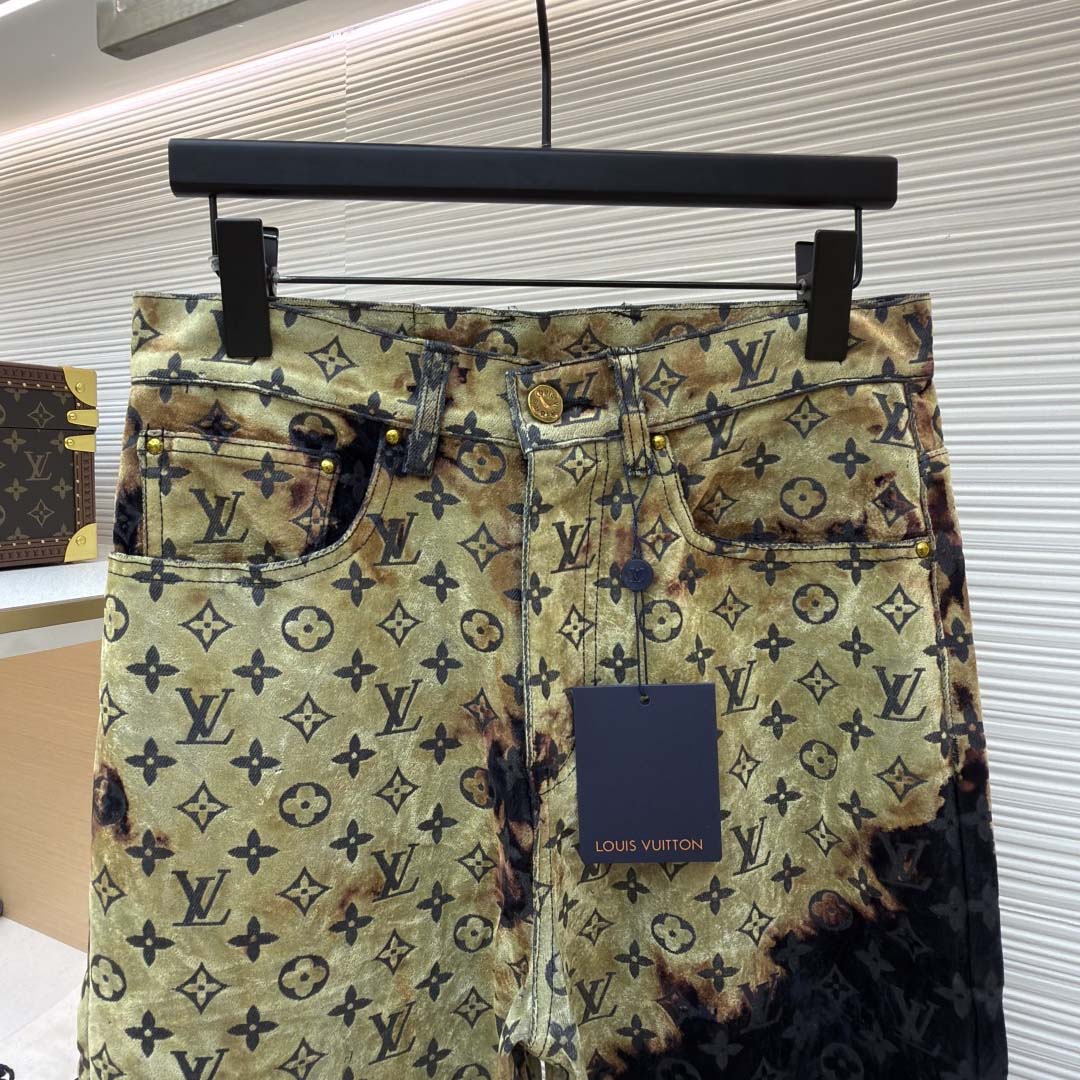 Louis Vuitton Monogram Bleached Denim Pants  - DesignerGu