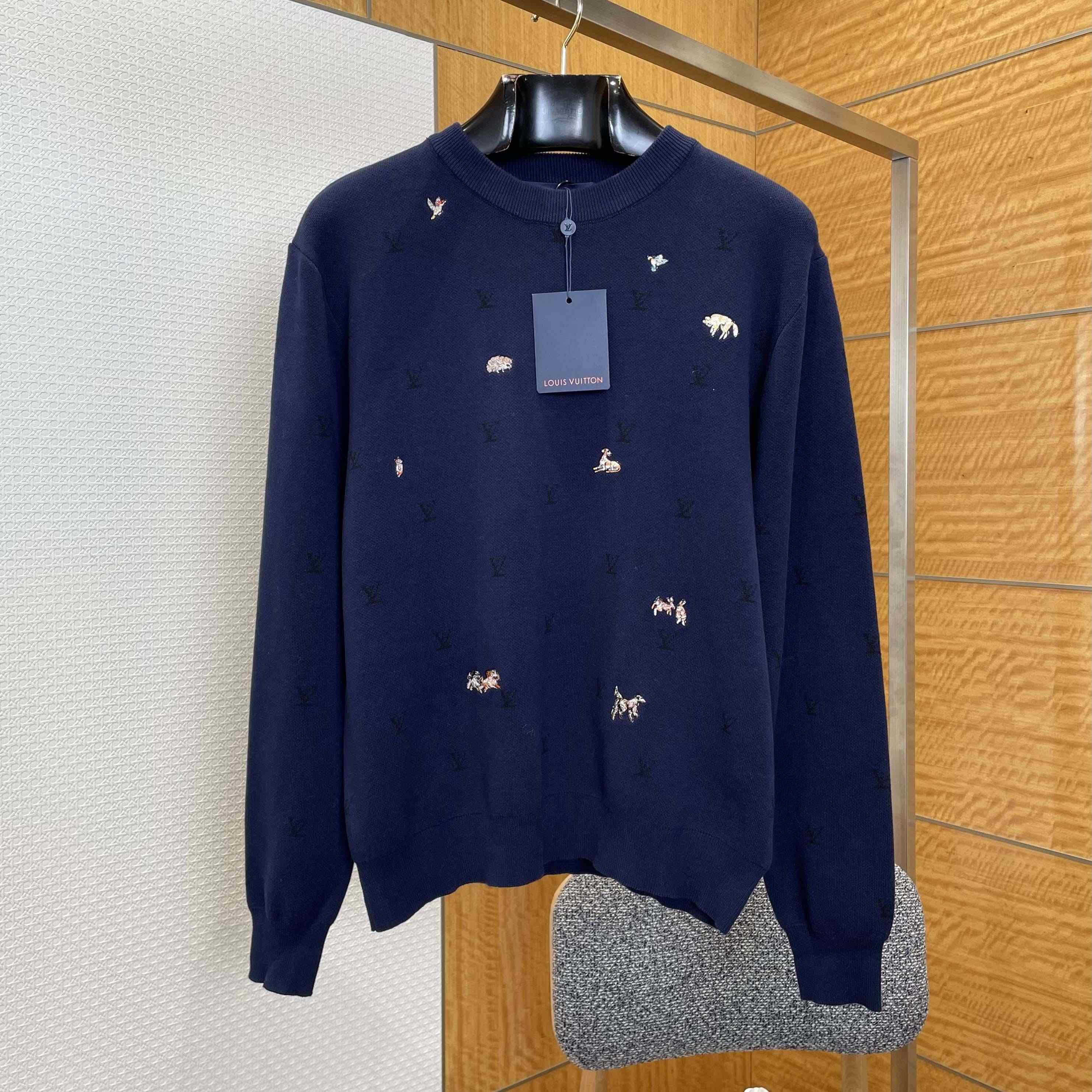 Louis Vuitton LV Blason Long-Sleeved Crewneck - DesignerGu