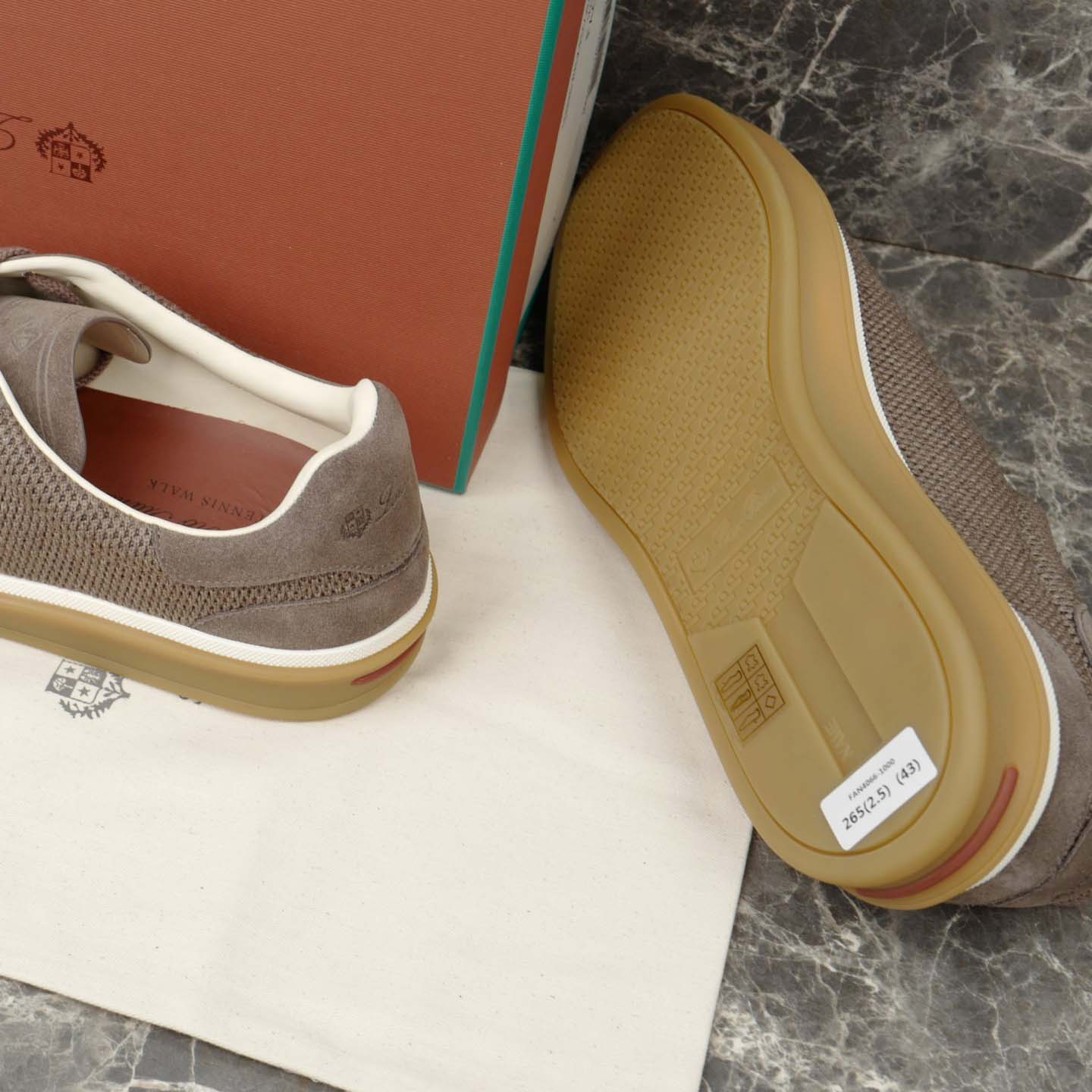 Loro Piana Tennis Walk Sneaker Pecora Nera® Wheat Stitch - DesignerGu
