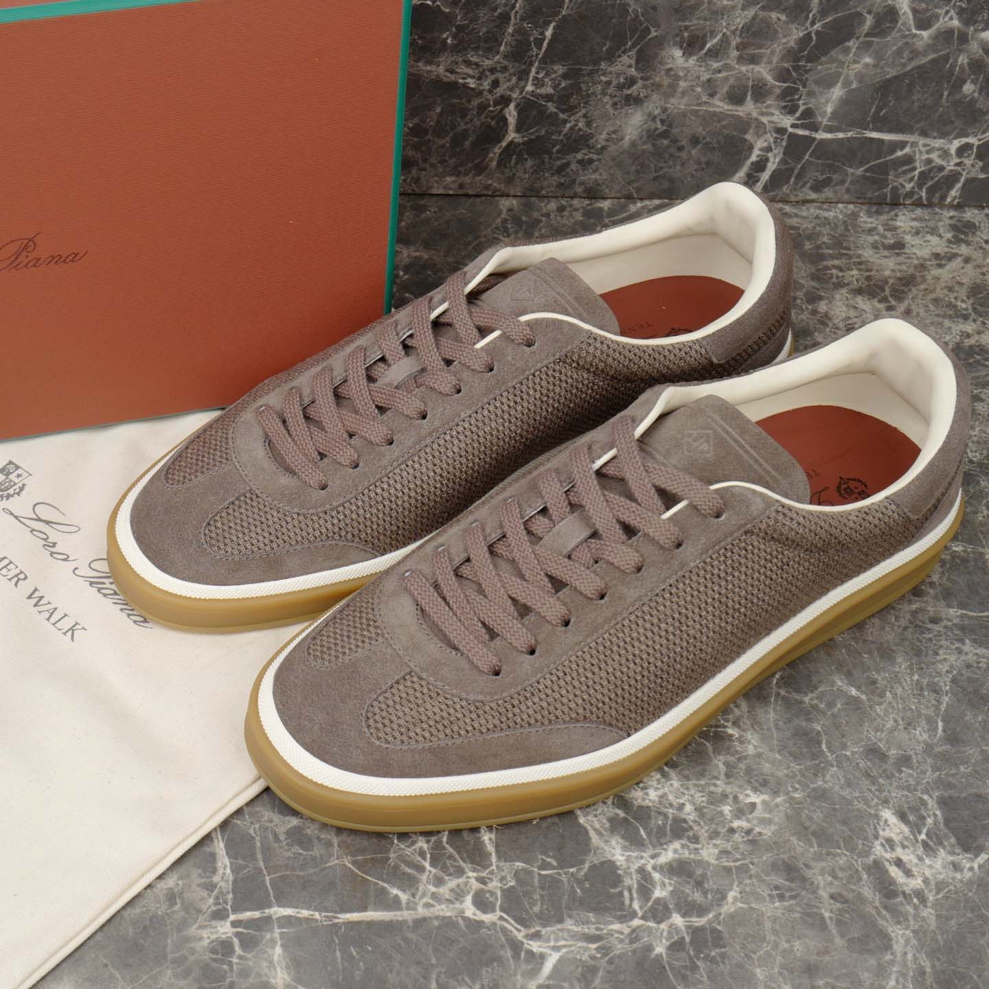 Loro Piana Tennis Walk Sneaker Pecora Nera® Wheat Stitch - DesignerGu