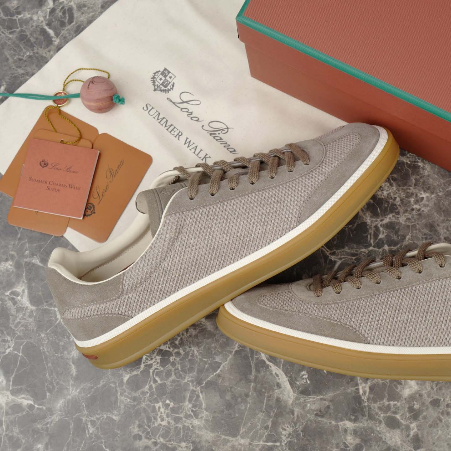 Loro Piana Tennis Walk Sneaker Pecora Nera® Wheat Stitch - DesignerGu