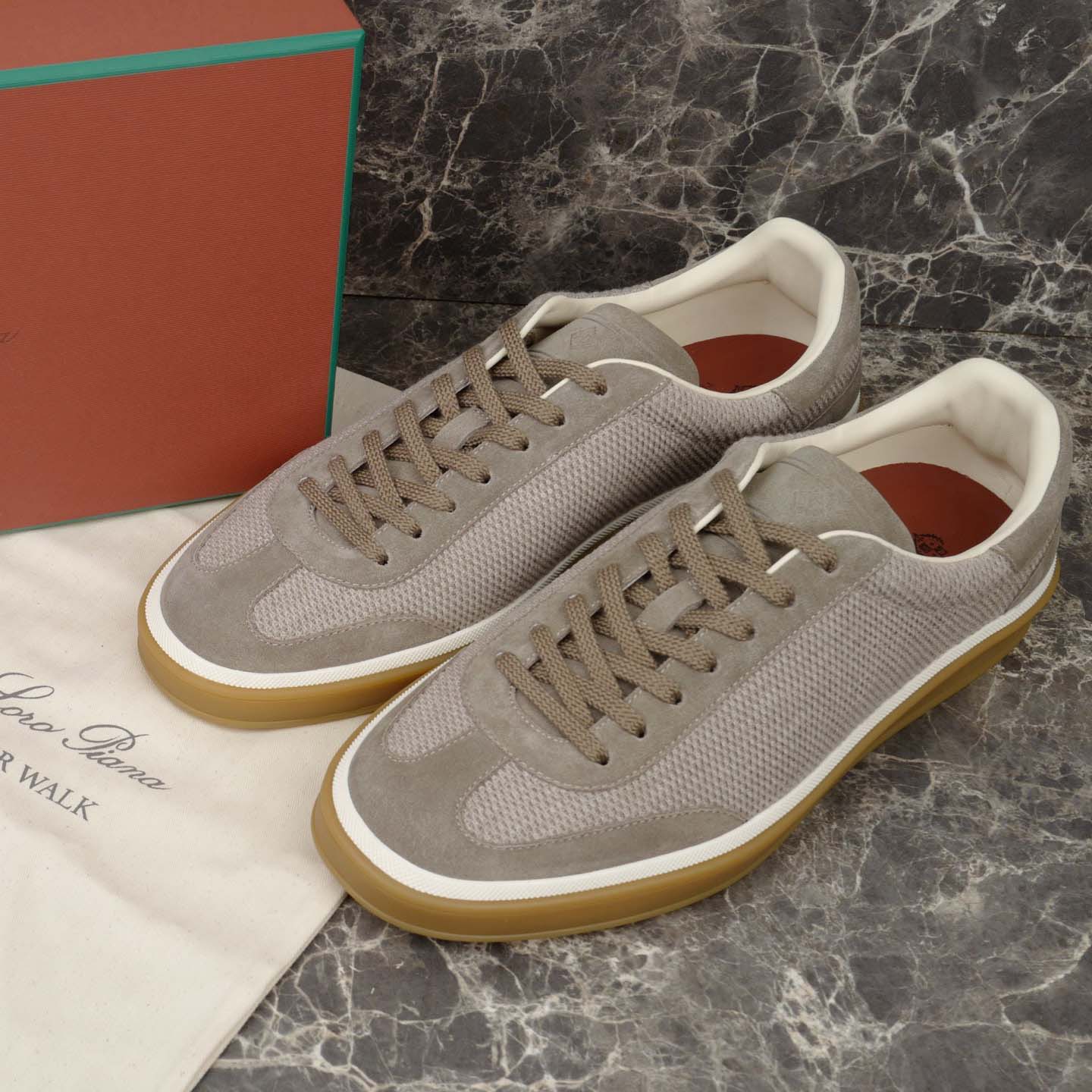 Loro Piana Tennis Walk Sneaker Pecora Nera® Wheat Stitch - DesignerGu