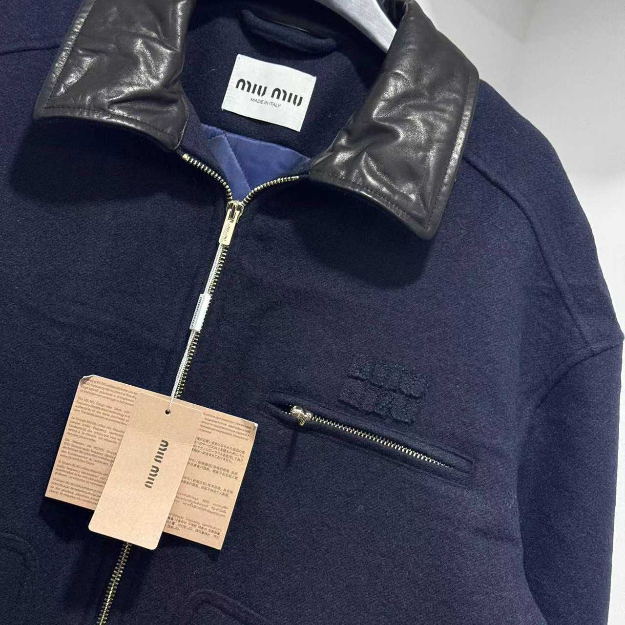 Miu Miu Washed Wool Cloth Blouson Jacket - DesignerGu