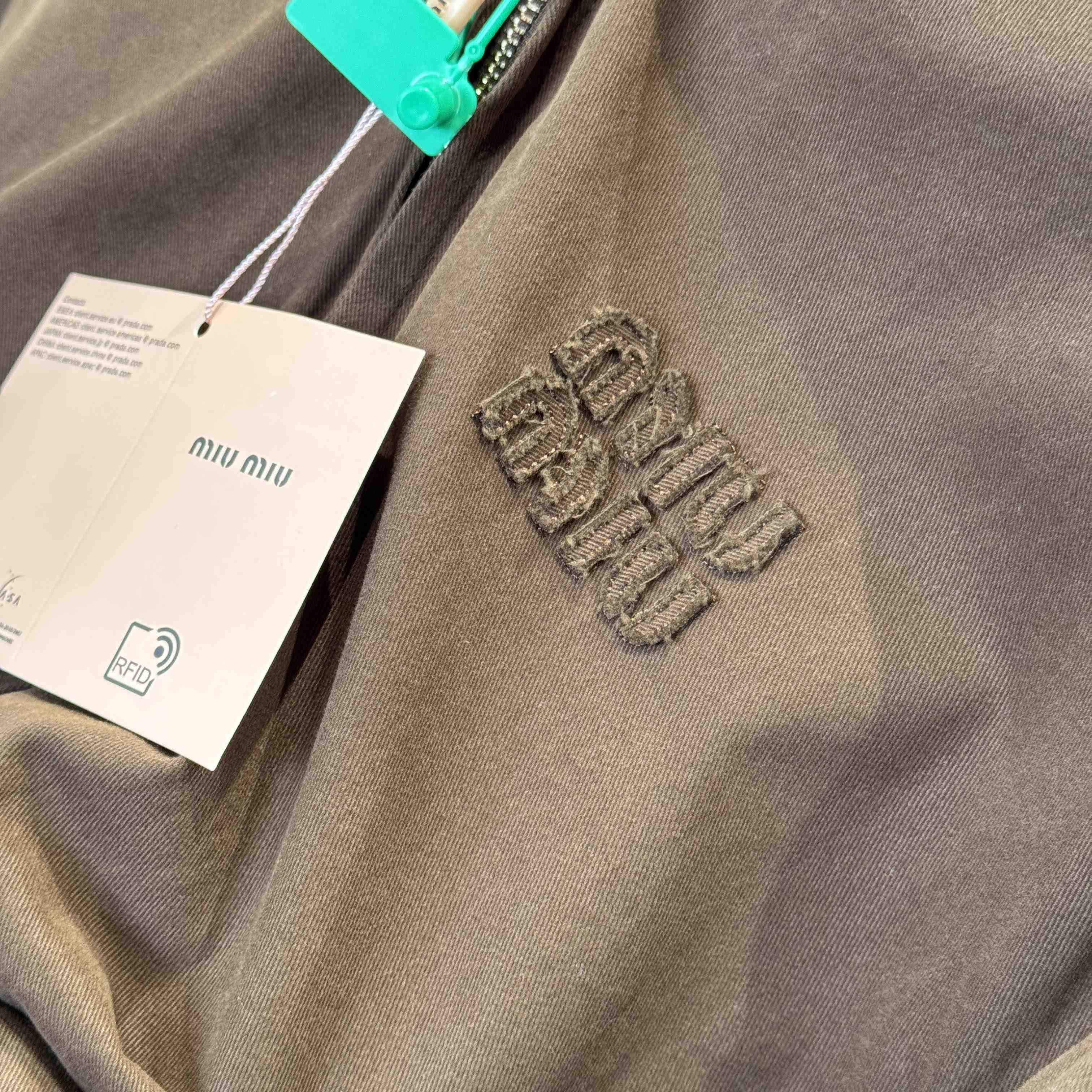 Miu Miu Logo Denim Bomber Jacket - DesignerGu