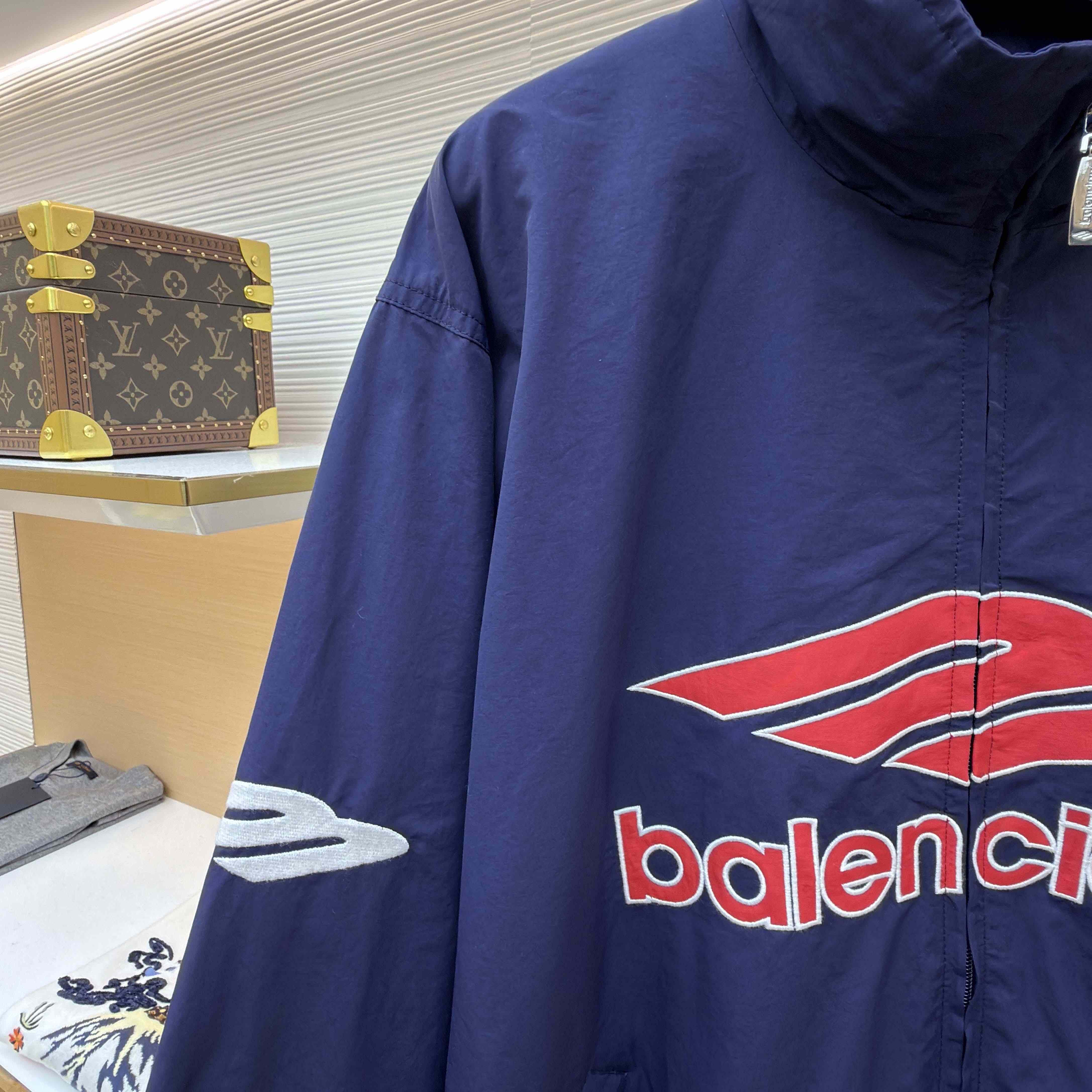 Balenciaga 3B Football Tracksuit Jacket In New Dark Navy - DesignerGu