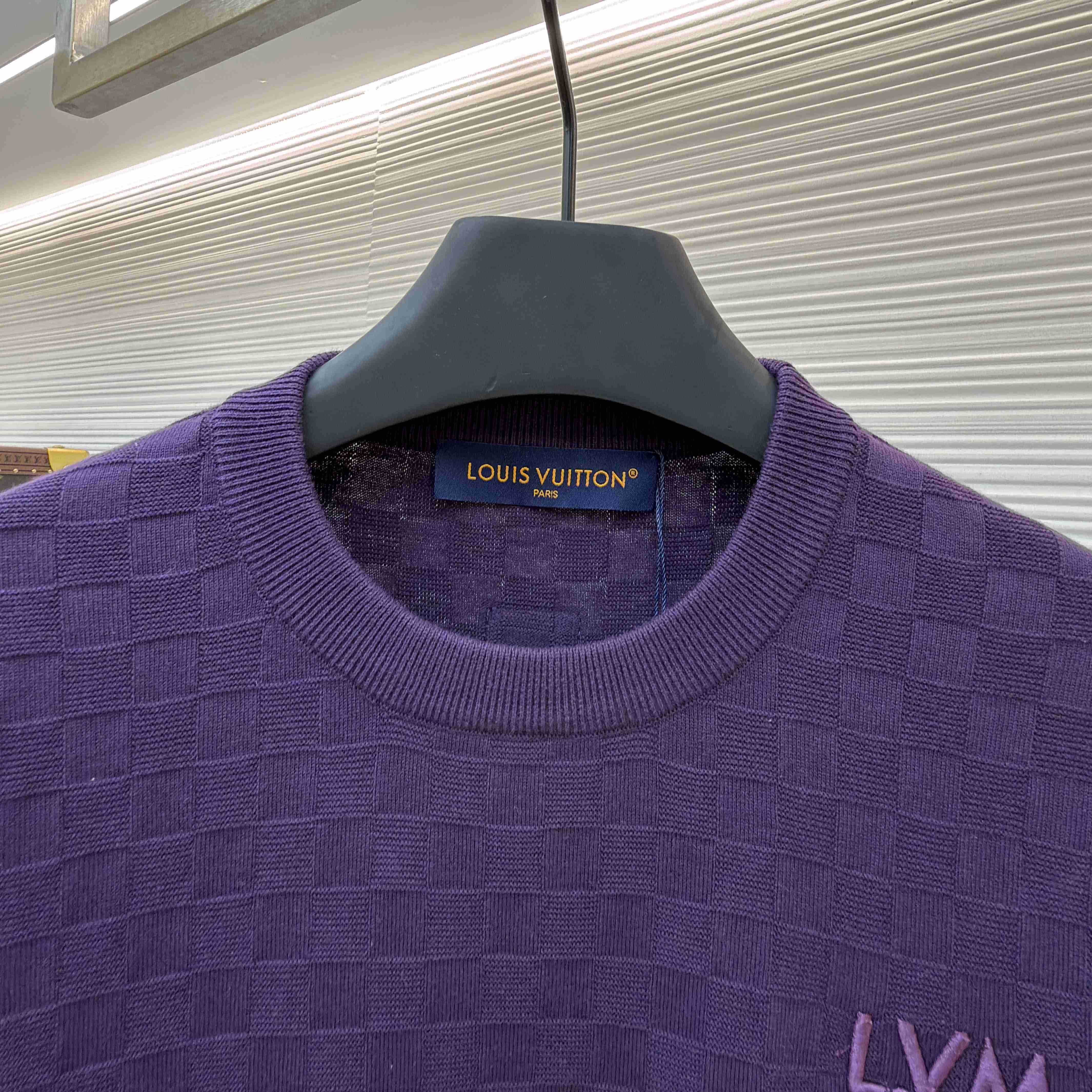 Louis Vuitton Damier Jacquard Short-Sleeved Crewneck    1AJTVL - DesignerGu