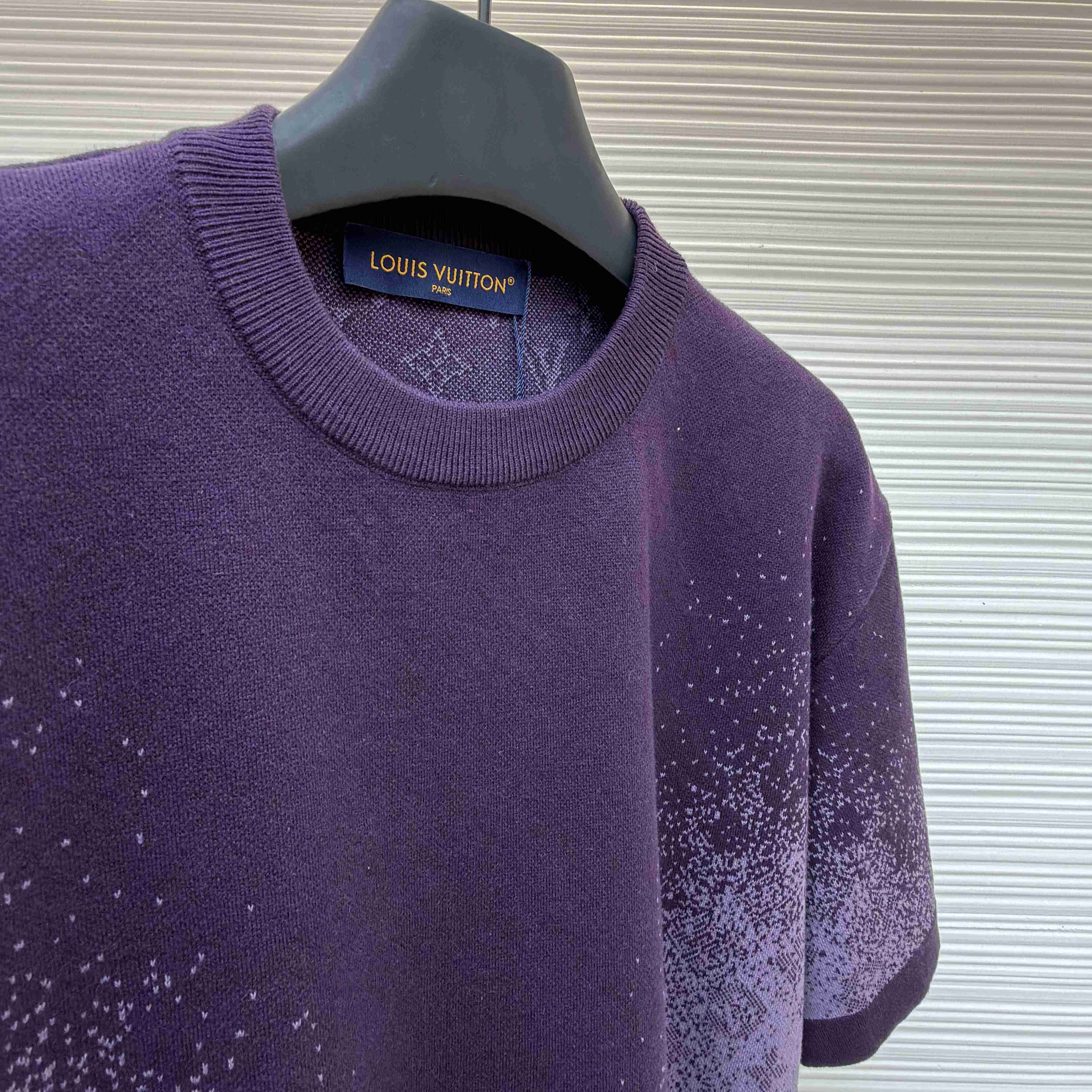  Louis Vuitton Monogram Jacquard Short-Sleeved Crewneck      1AJTV8 - DesignerGu