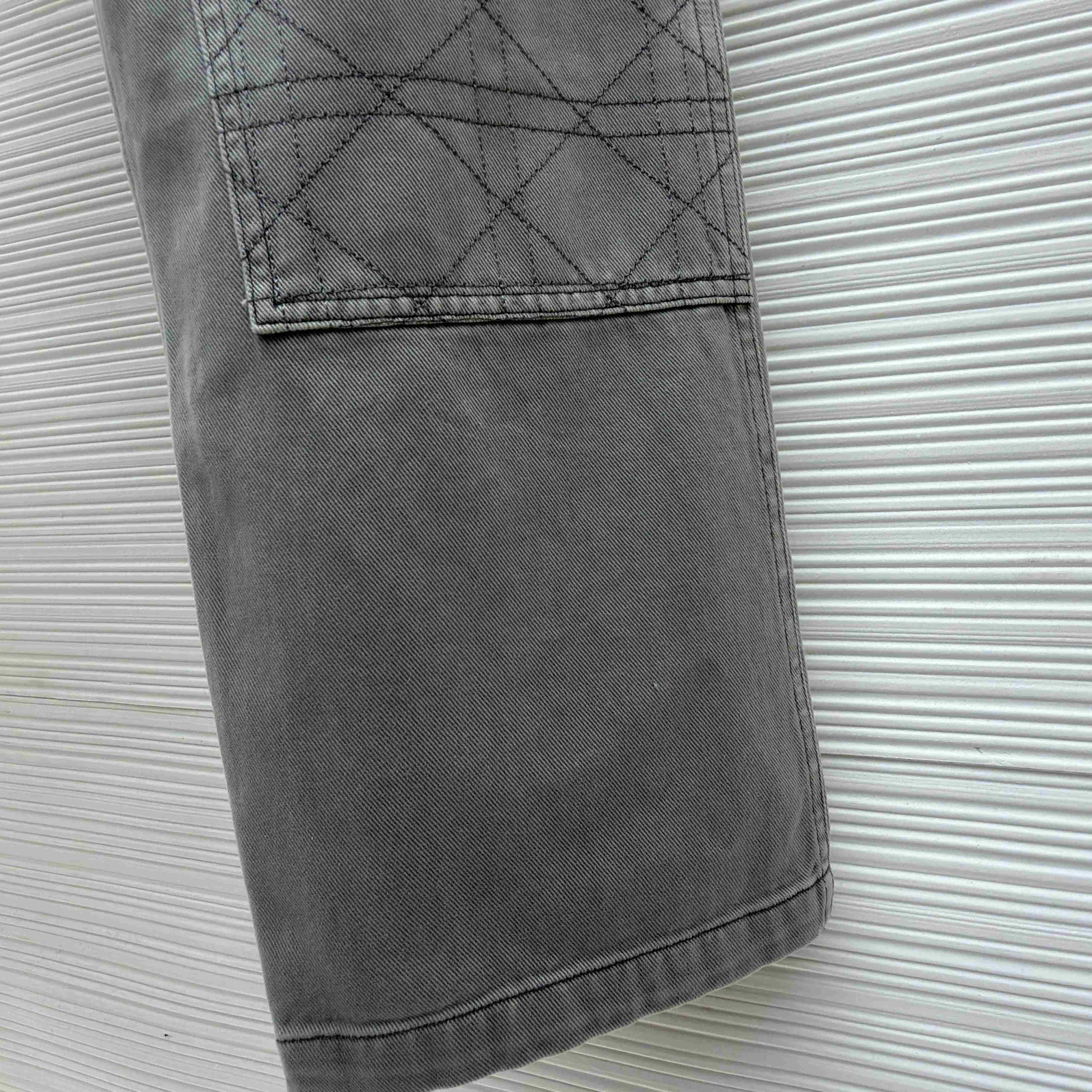 Dior Cannage Carpenter Jeans Gray Cotton Twill - DesignerGu