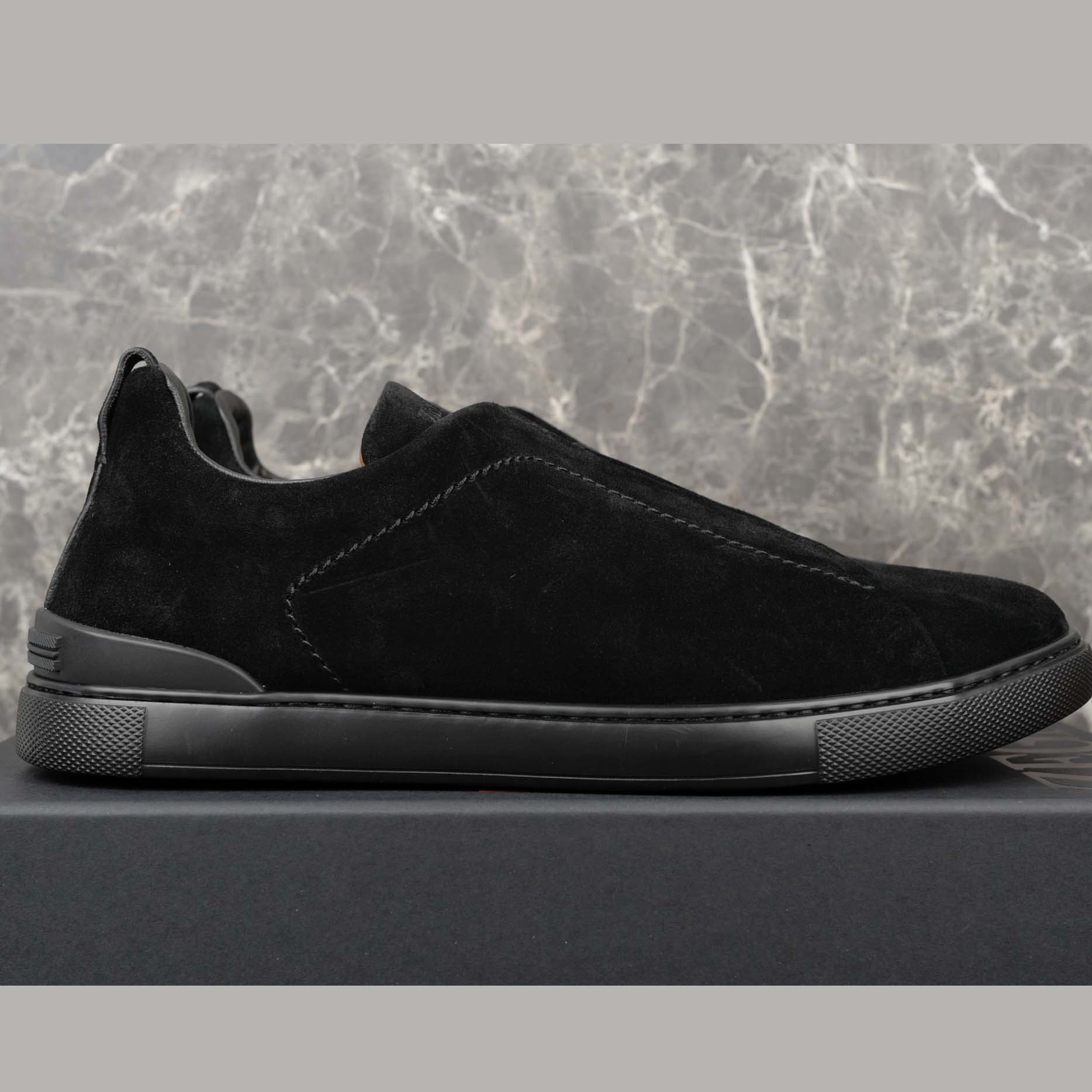 Zegna Suede Triple Stitch™ Sneakers - DesignerGu