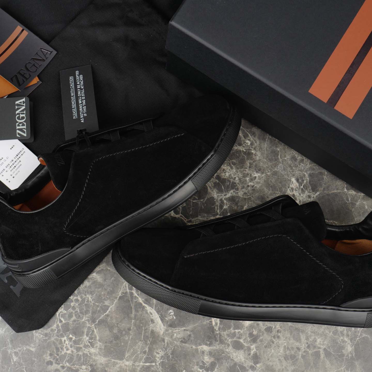 Zegna Suede Triple Stitch™ Sneakers - DesignerGu