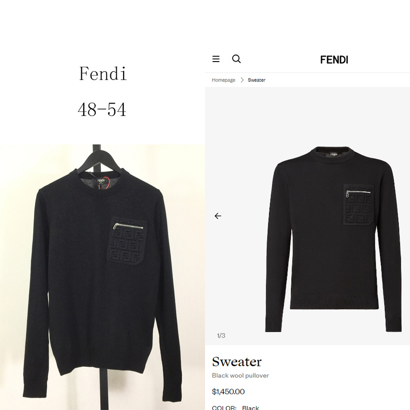 Fendi Black Wool Pullover - DesignerGu