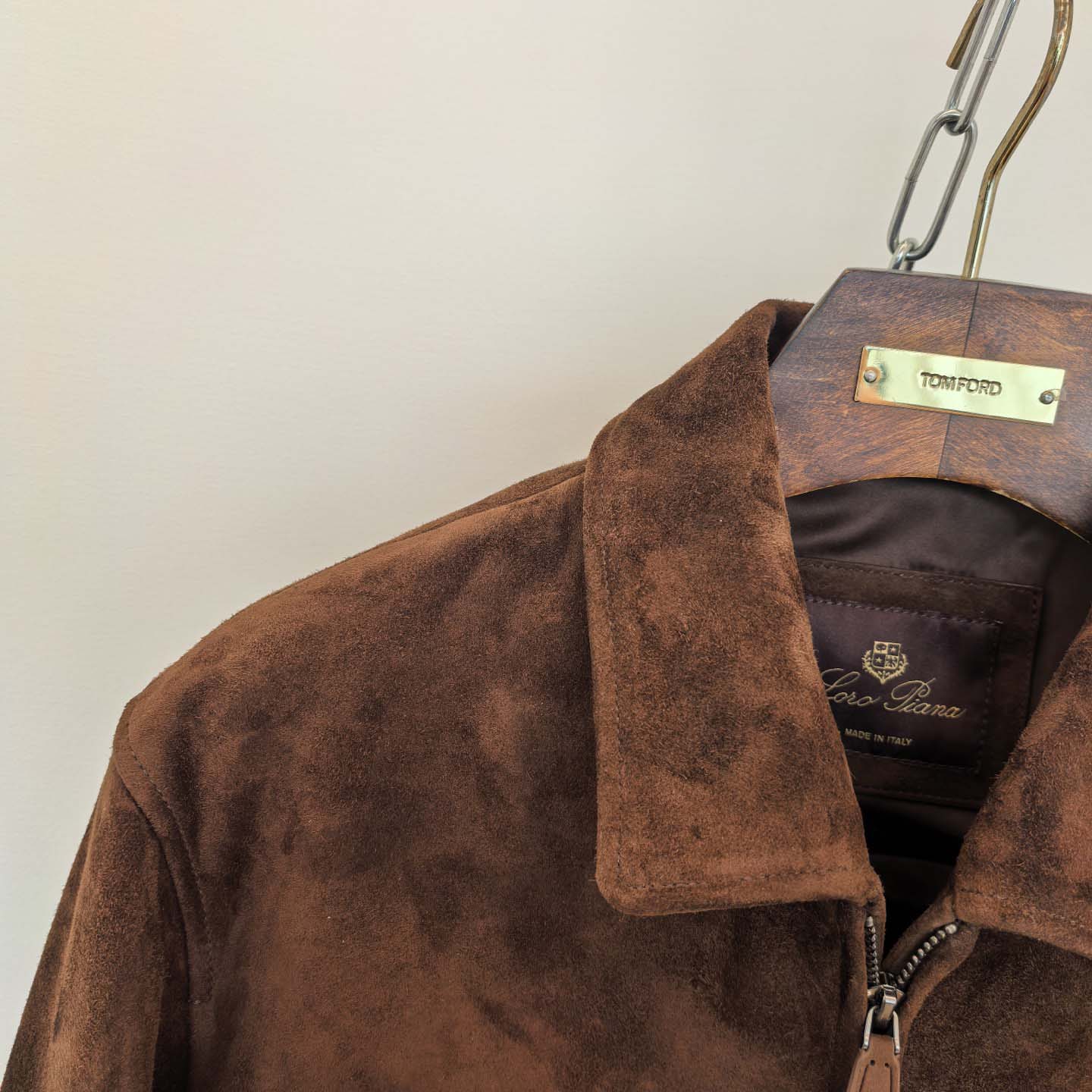  Loro Piana 'Johnie' or 'Kane' Brown Suede Bomber Jacket - DesignerGu