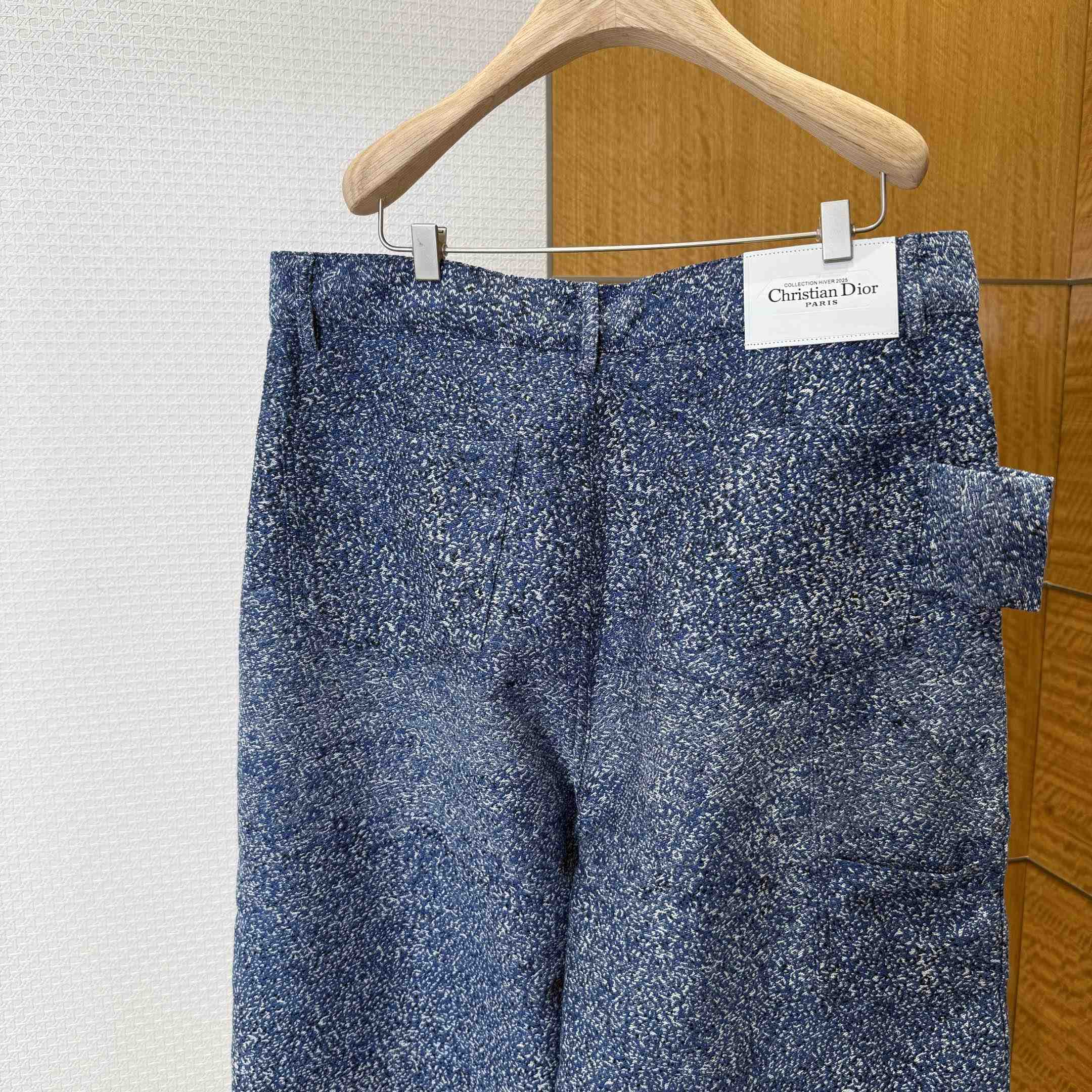 Dior Carpenter Jeans with Christian Dior Paris Tag Blue Cotton Jacquard - DesignerGu