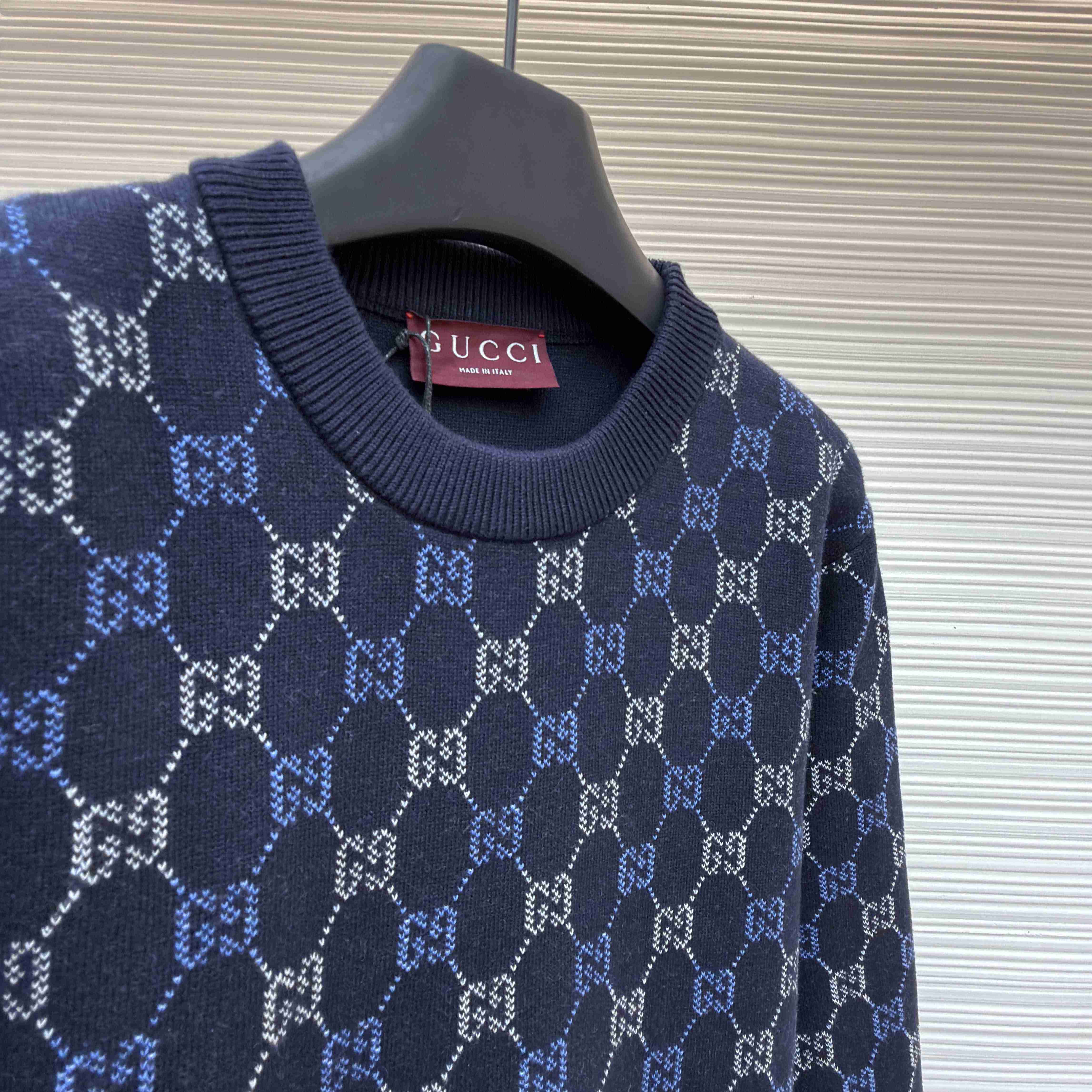 Gucci GG Double Wool Knit Sweater - DesignerGu