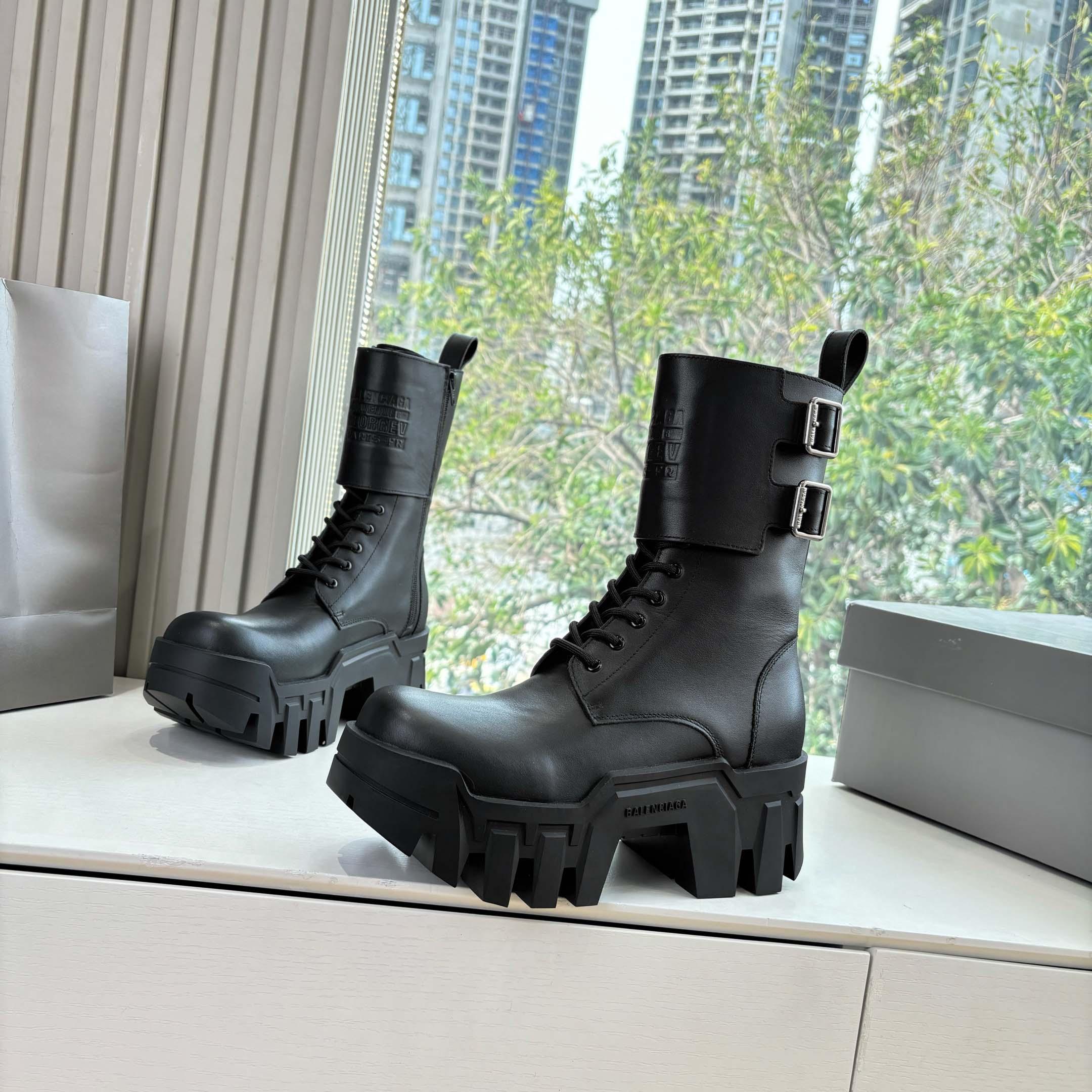 Balenciaga Bulldozer Combat Lace-Up Boot - DesignerGu