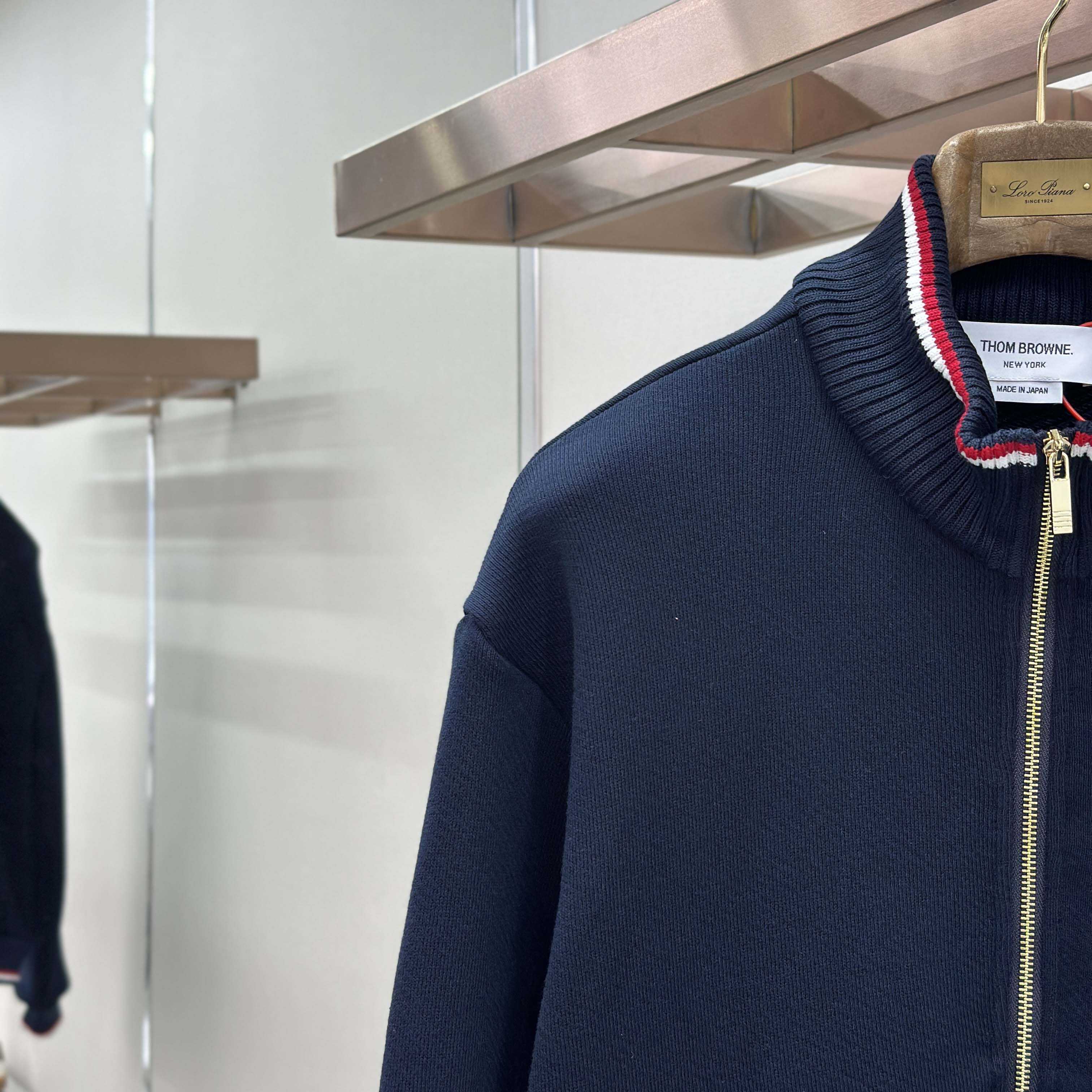 Thom Browne Loopback Oversized Rwb Stripe Jacket - DesignerGu