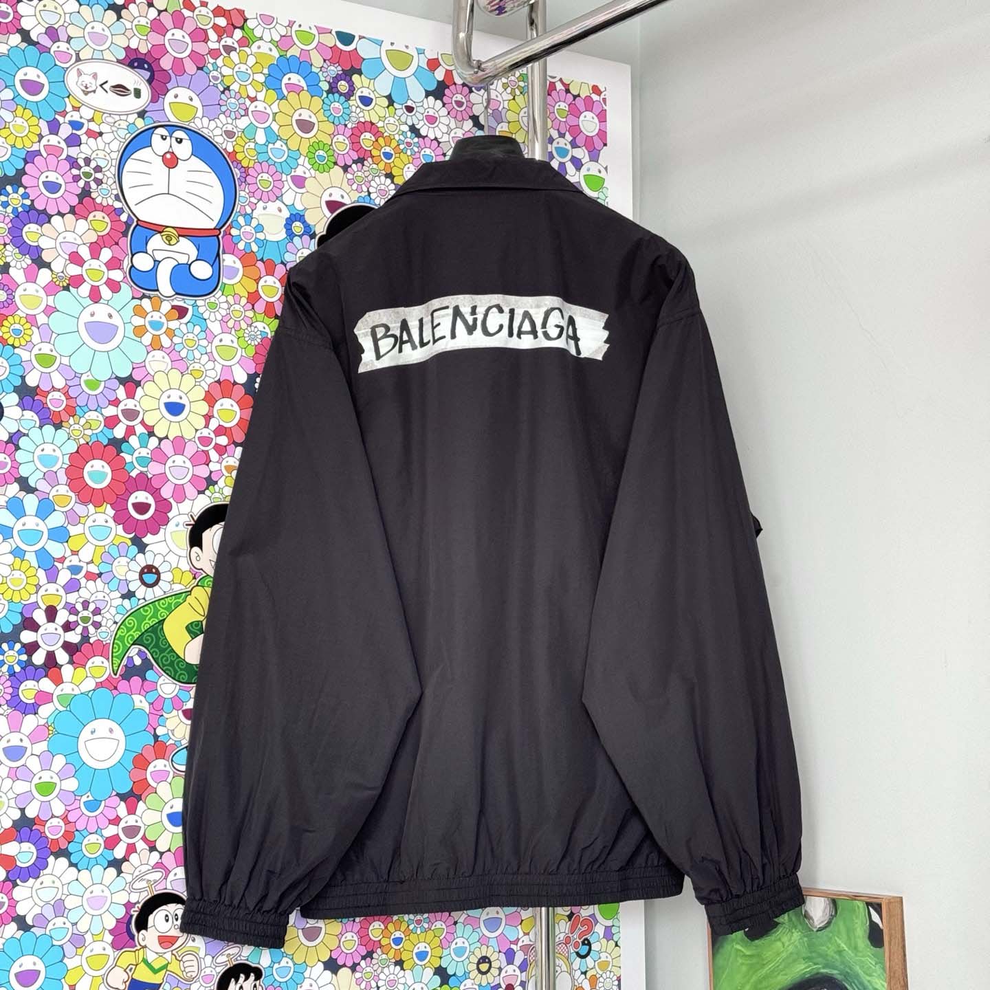 Balenciaga Masking Tape Tracksuit Jacket Medium Fit In Black - DesignerGu