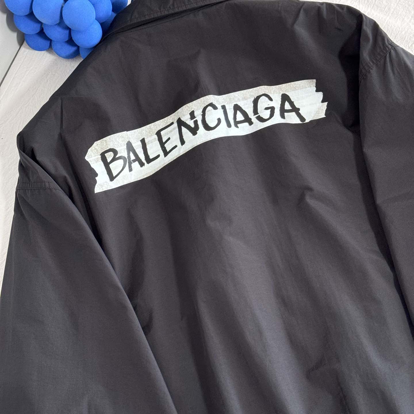 Balenciaga Masking Tape Tracksuit Jacket Medium Fit In Black - DesignerGu