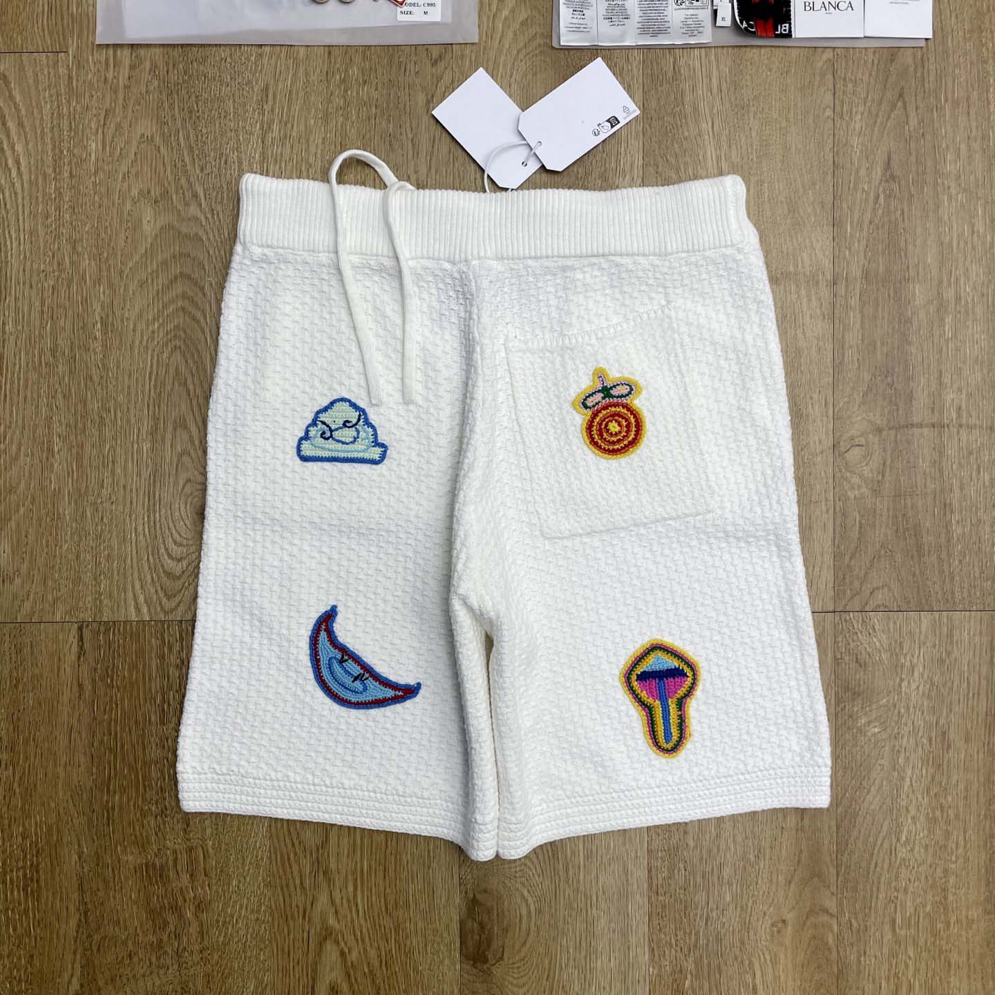 Casablanca Crochet Motif Shorts 'White'   Z6032 - DesignerGu