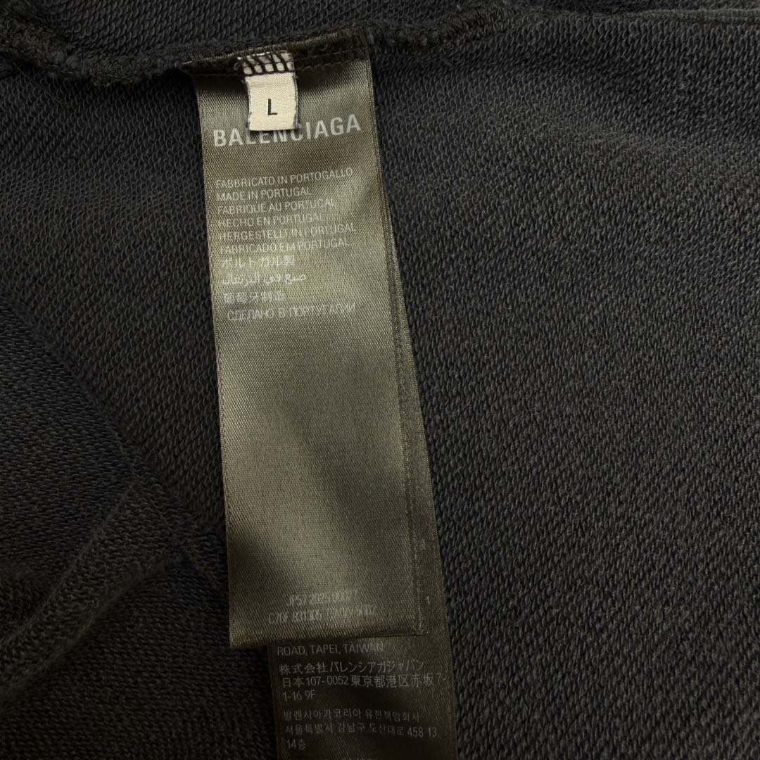 Balenciaga Transparent Tape Ripped Pocket Hoodie In Faded Black - DesignerGu