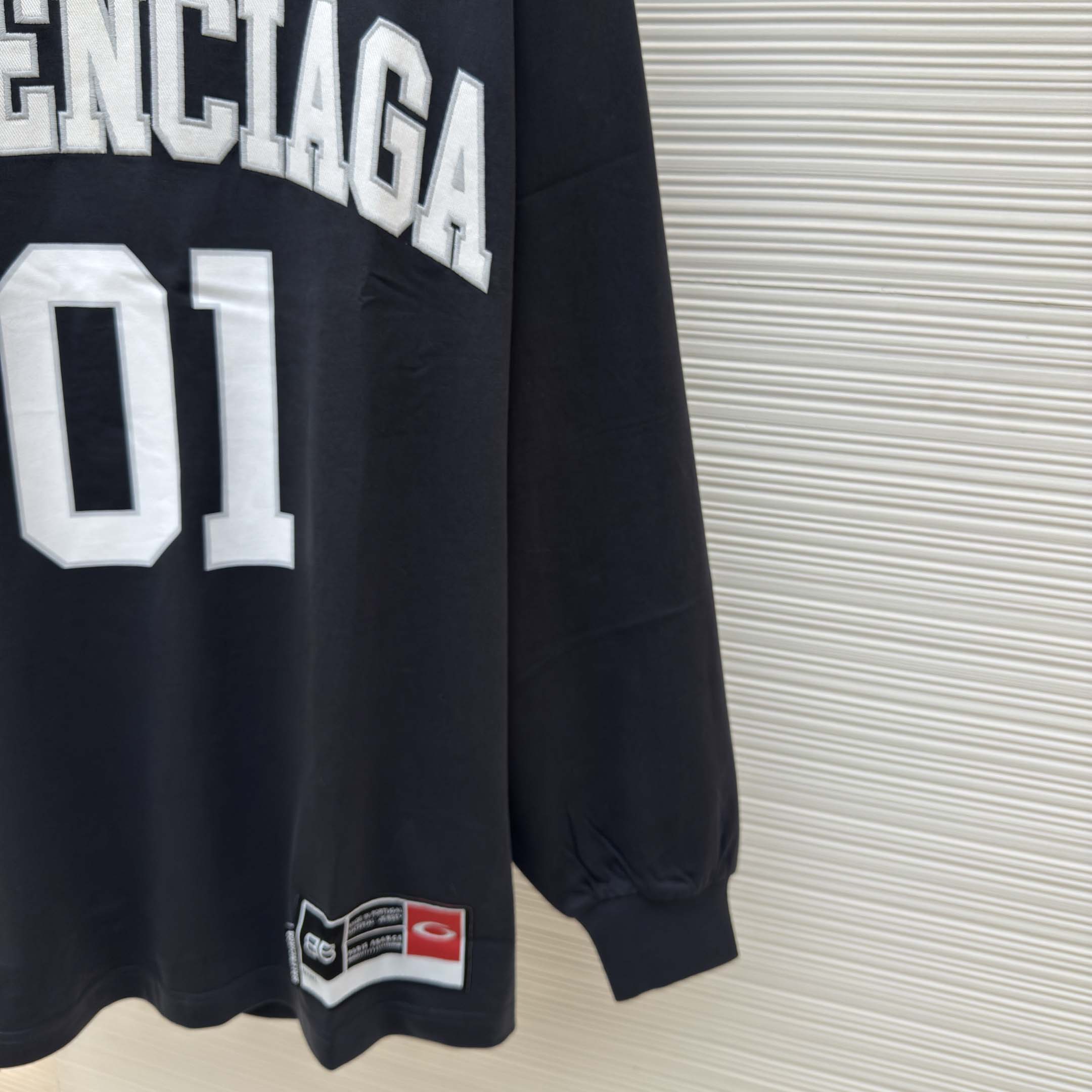Balenciaga Basketball Series - Long Sleeve T-Shirt Large Fit In Washed Black - DesignerGu