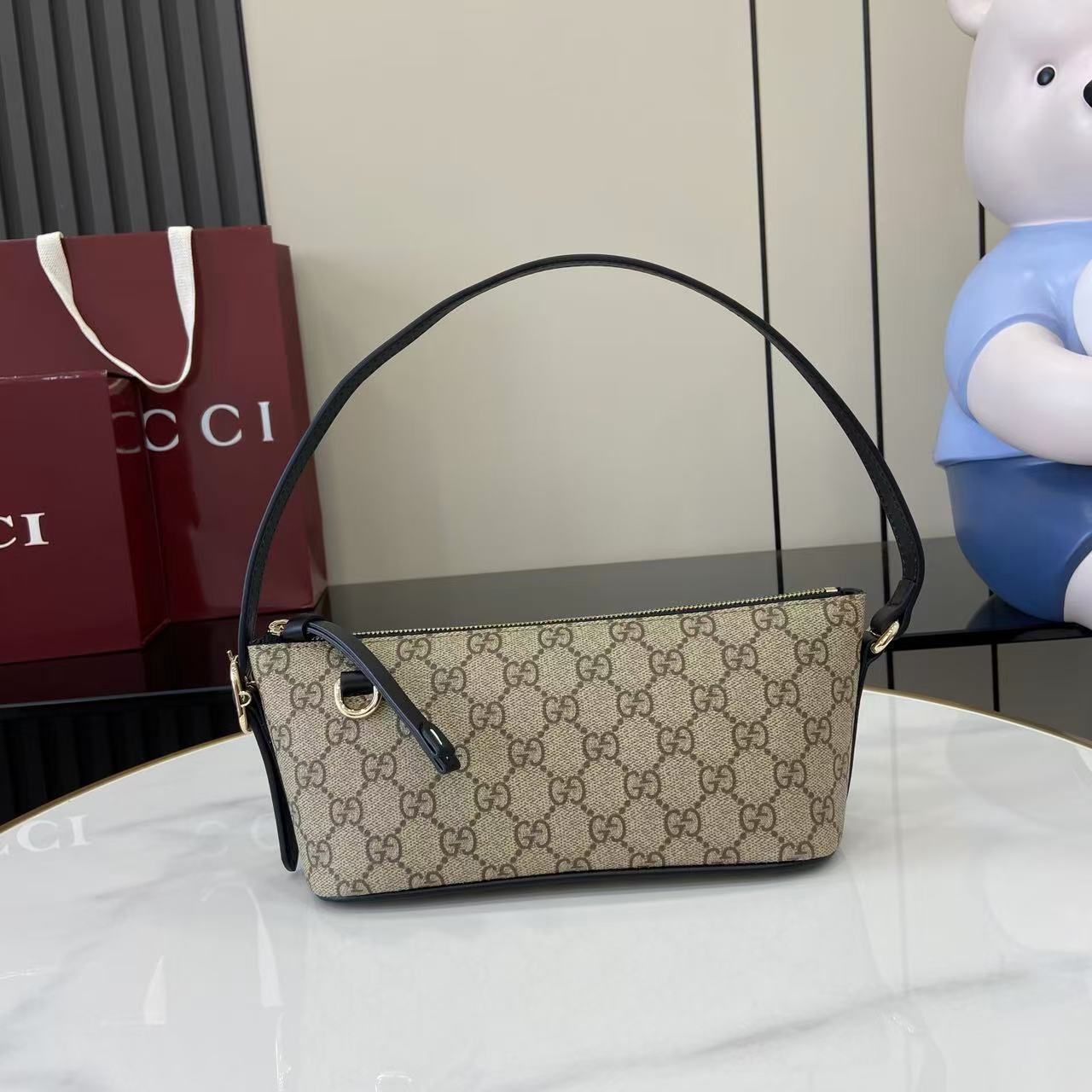Gucci GG Emblem Small Shoulder Bag - DesignerGu