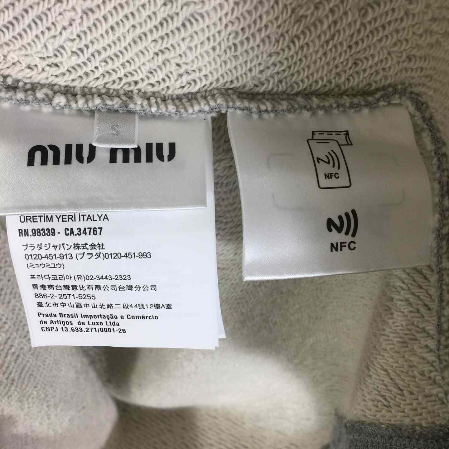 Miu Miu Cotton Fleece Zipper Sweatshirt - DesignerGu