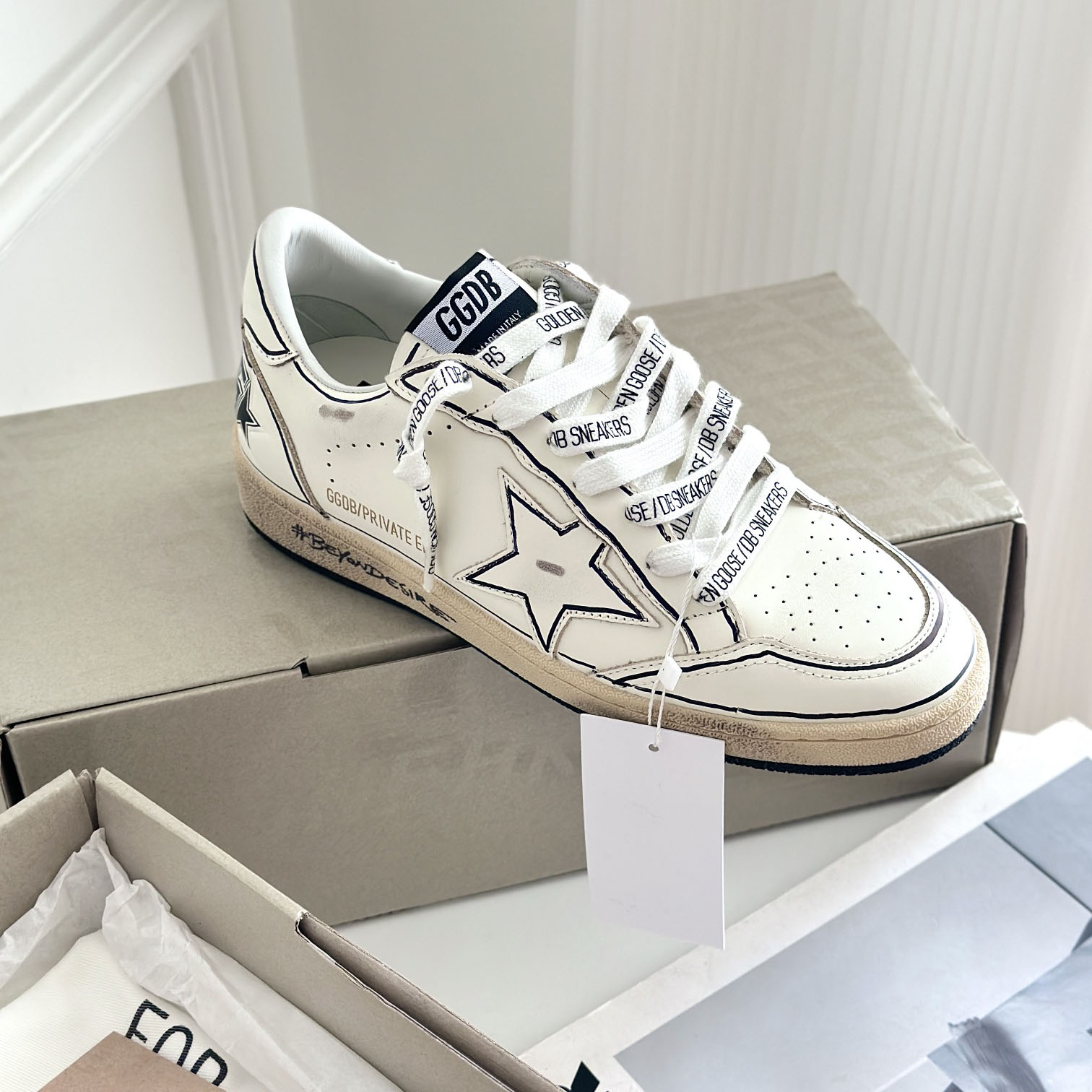 Golden Goose Ball-Star White Grafitti Star White Heel Tab #BEYONDESIRE - DesignerGu