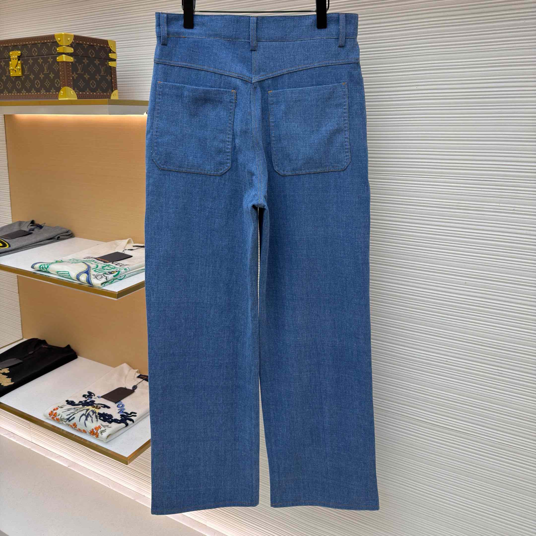 Louis Vuitton Silk Blend Denim Pants 1AJSK5 - DesignerGu