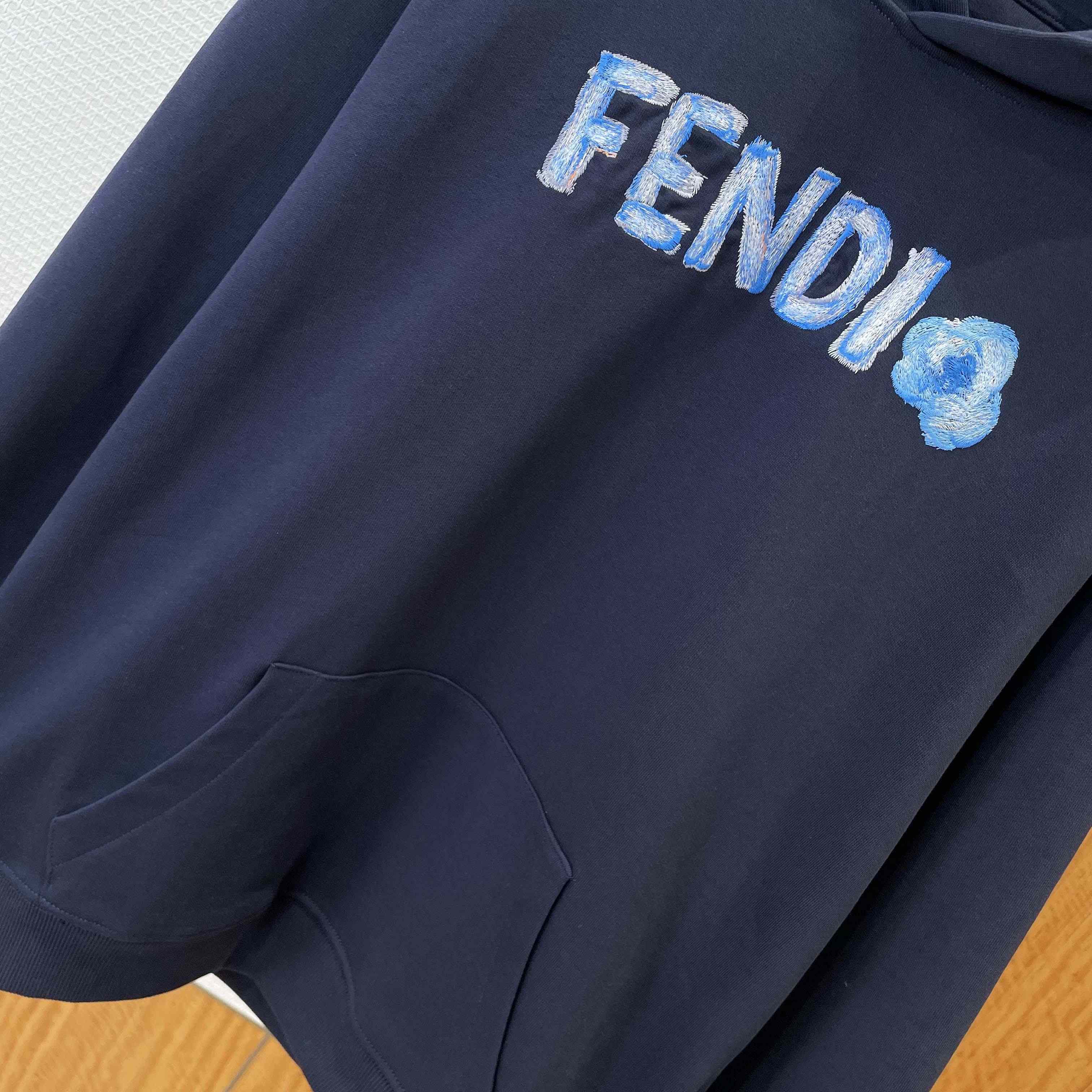 Fendi Lunar New Year Dark Blue Cotton Sweatshirt - DesignerGu