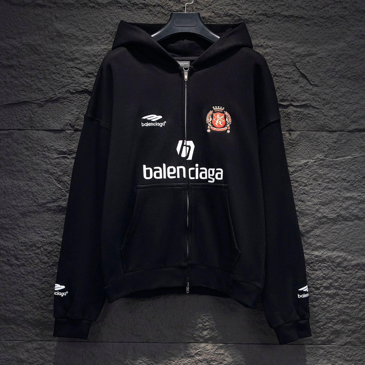 Balenciaga Soccer "Paris" Medium Exclusive Zip Up Hoodie - DesignerGu