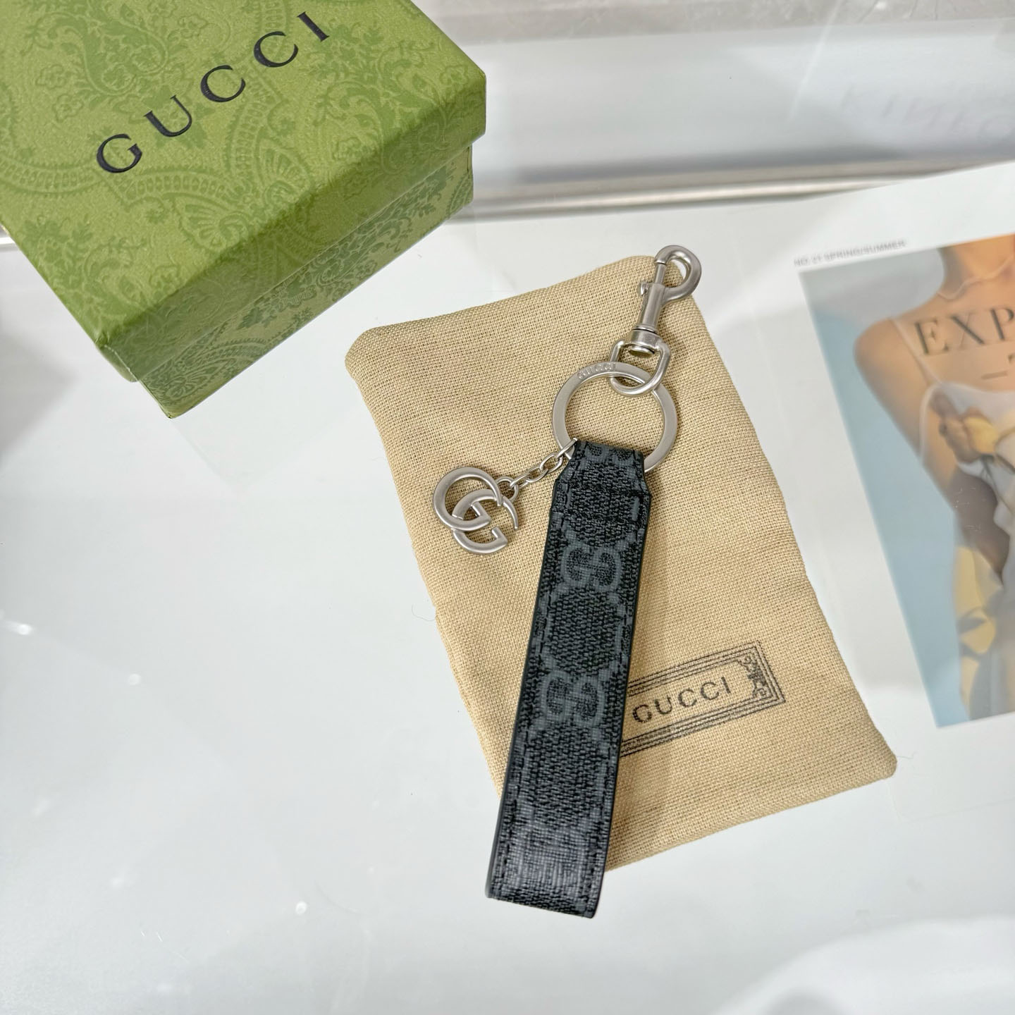 Gucci GG Keychain With Double G  - DesignerGu