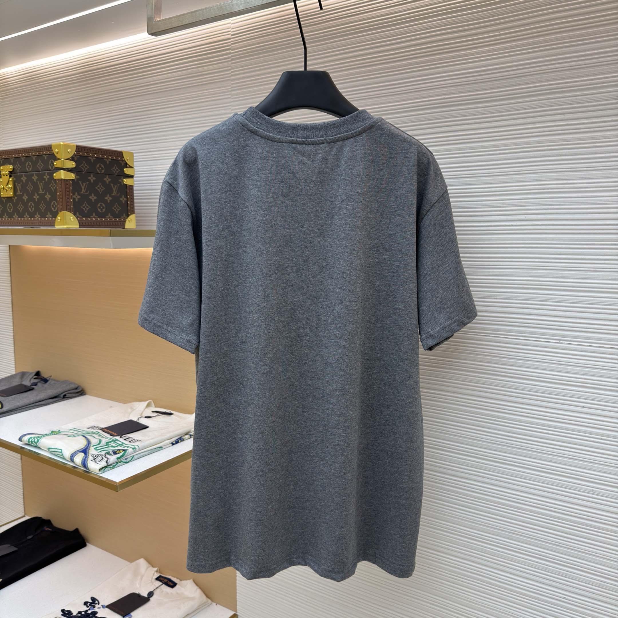 Louis Vuitton Cotton-Silk Short-Sleeved T-Shirt   1AJSIM - DesignerGu