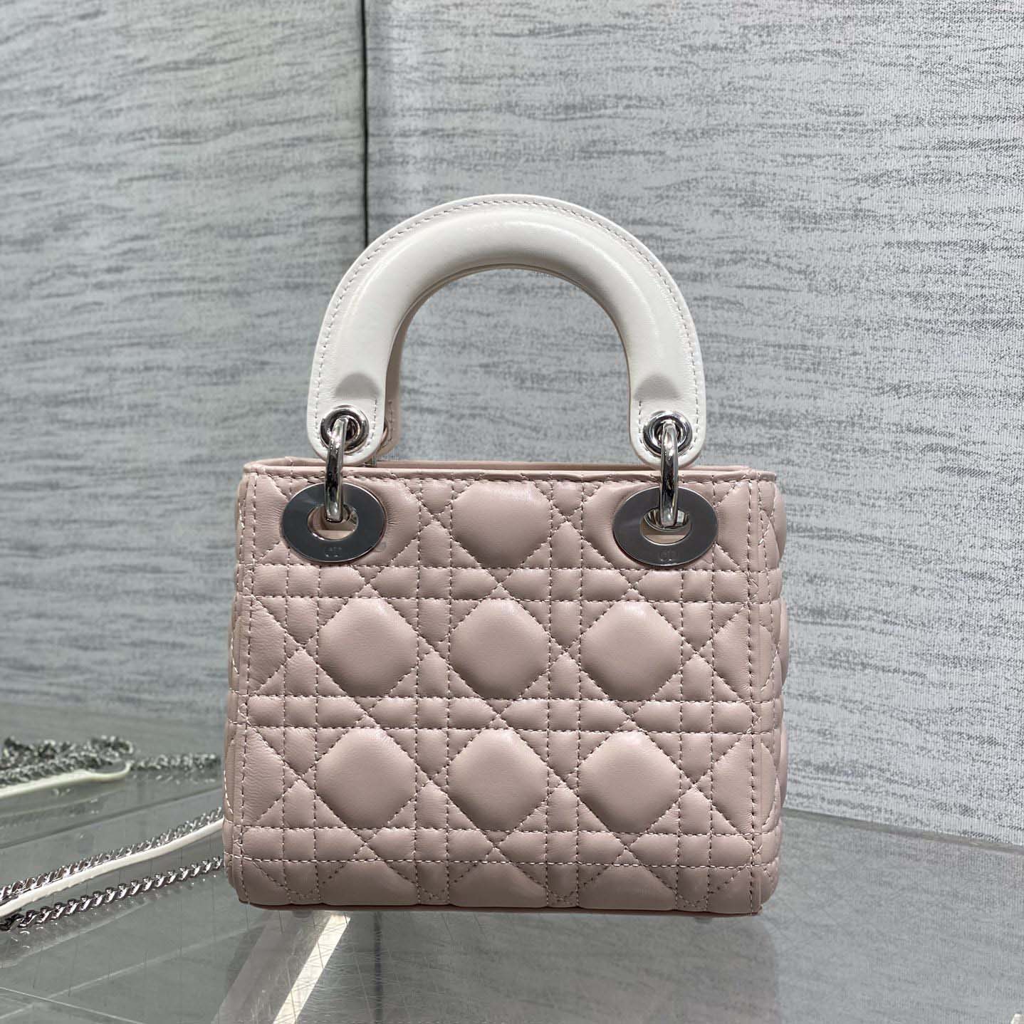 Dior Or Mini Lady Dior Bag with Chain  - DesignerGu