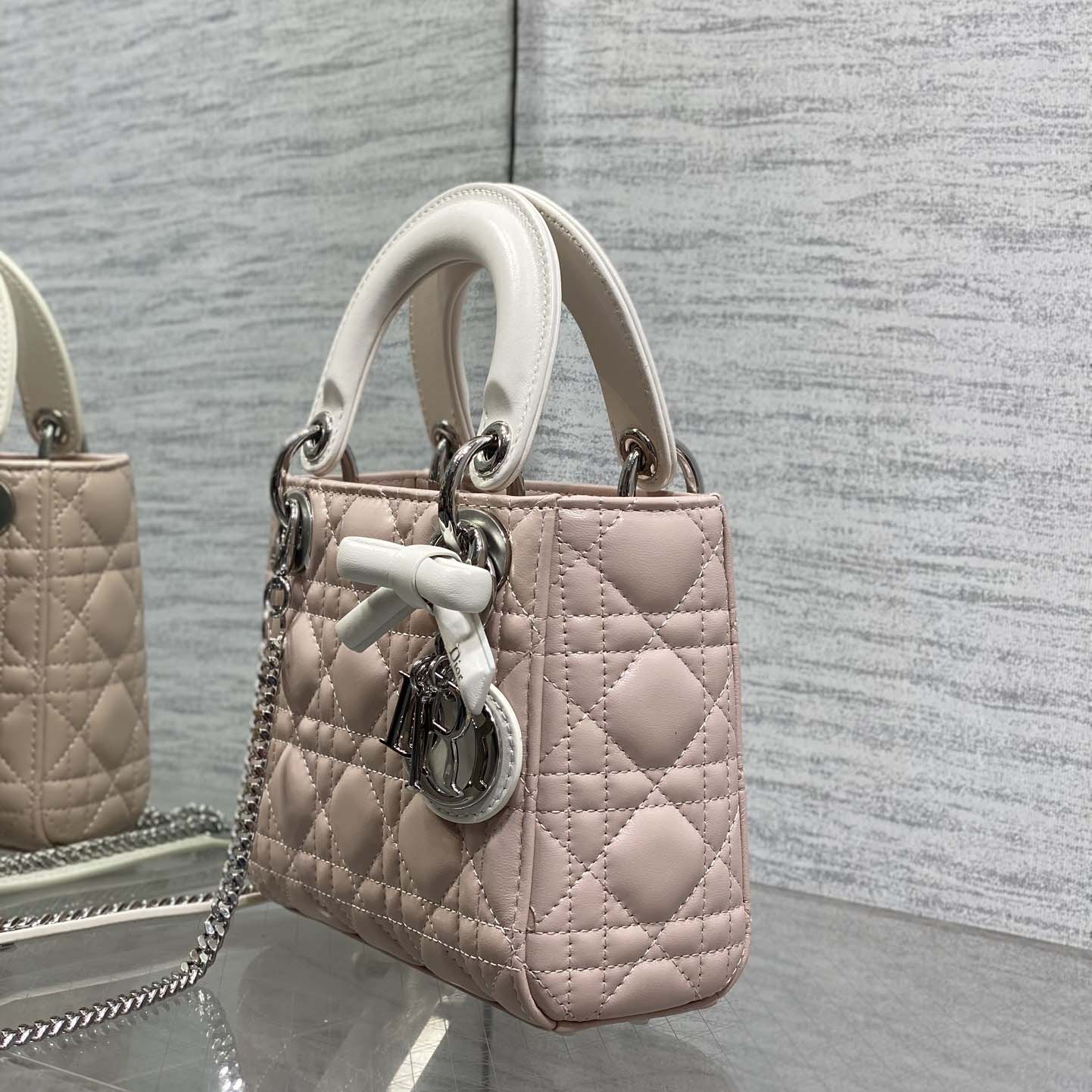 Dior Or Mini Lady Dior Bag with Chain  - DesignerGu