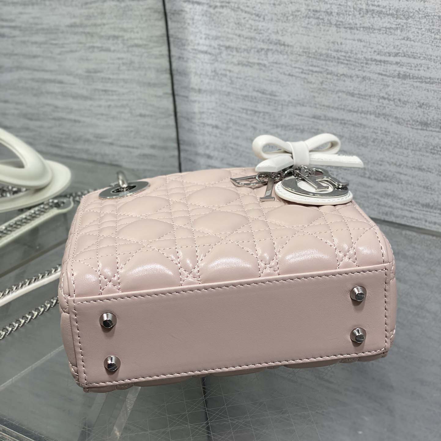 Dior Or Mini Lady Dior Bag with Chain  - DesignerGu