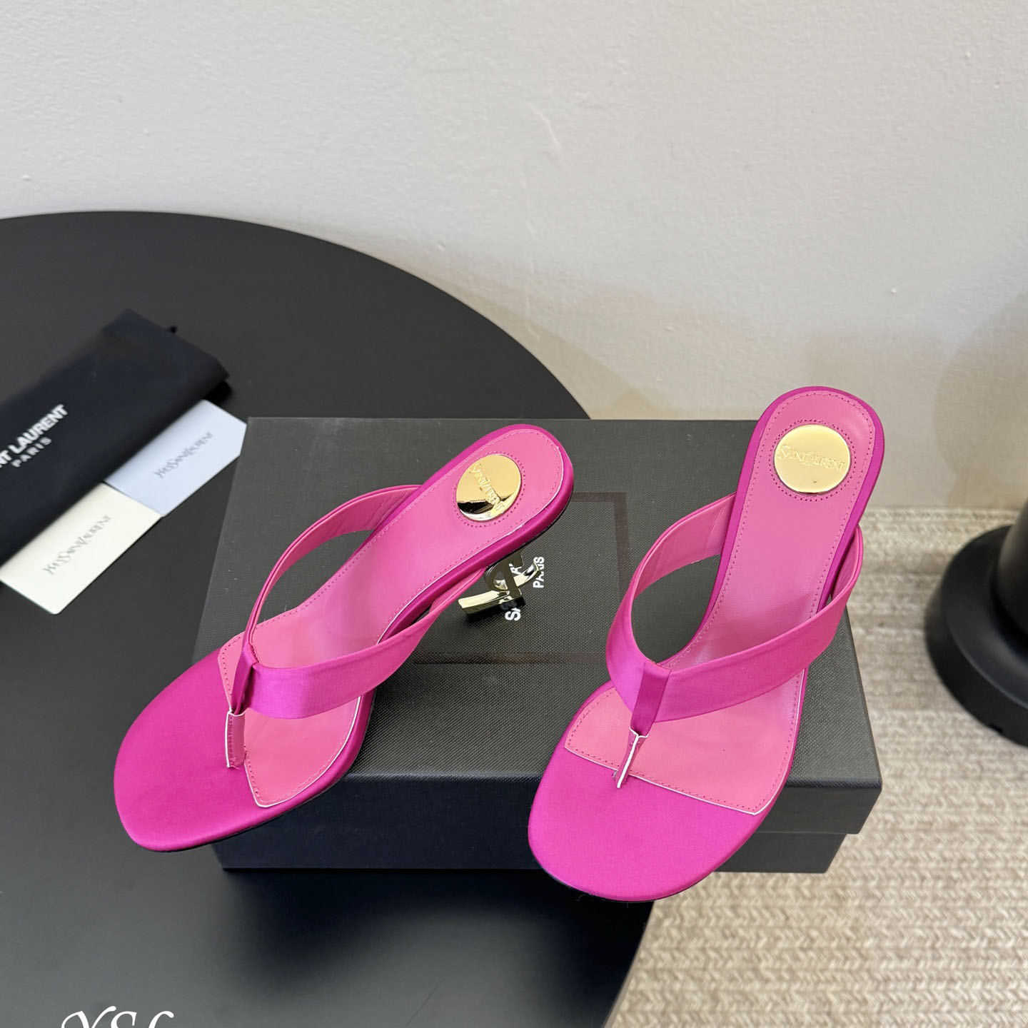 Saint Laurent OPYUM Mules In Satin  Crepe - DesignerGu