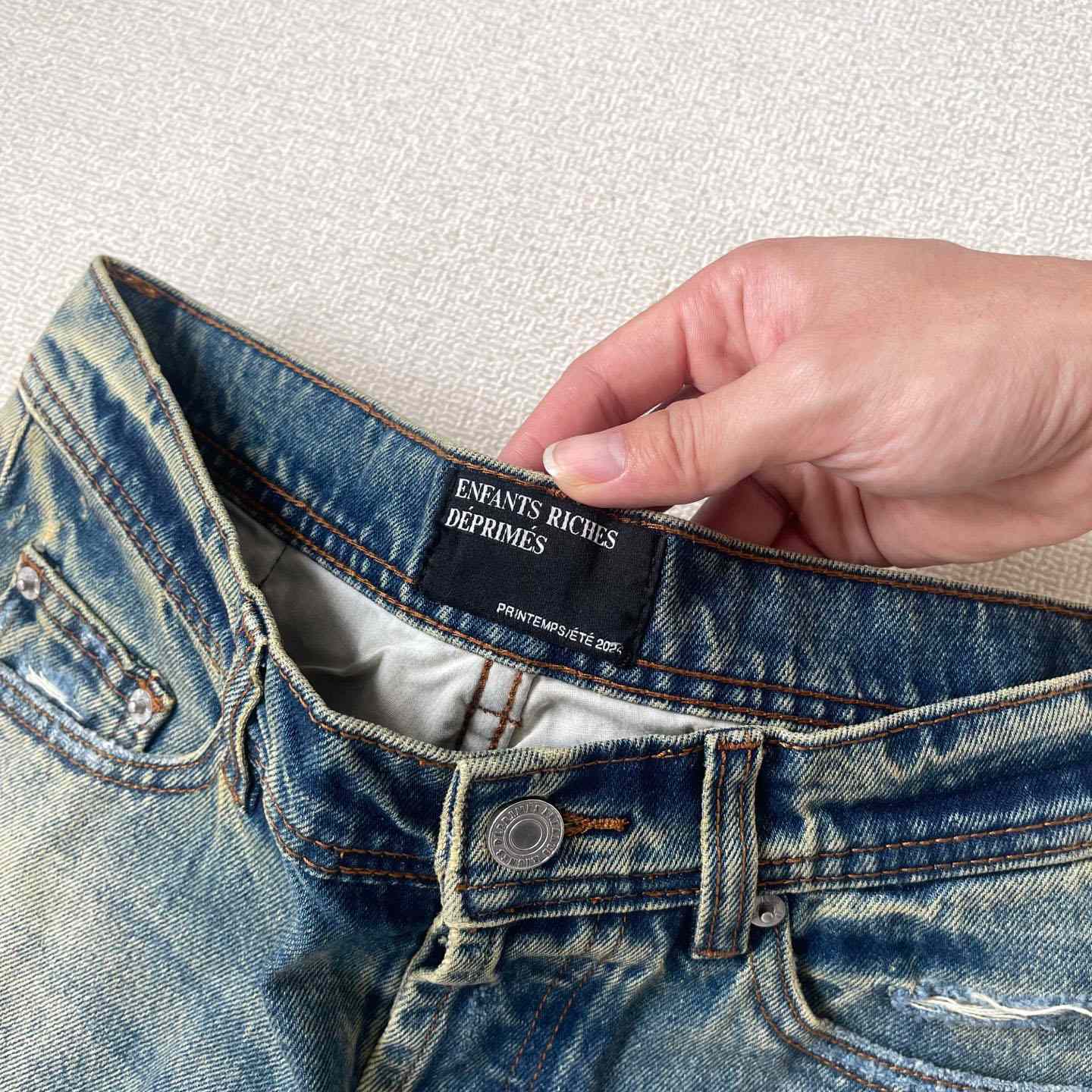 Enfants Riches Déprimés Corpse Pose Jeans 'Yellow Tint' - DesignerGu