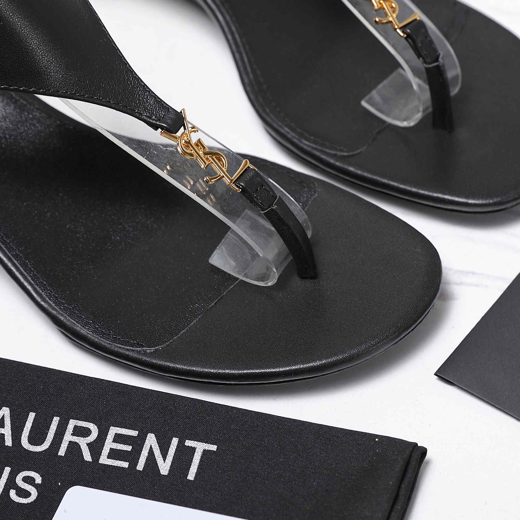 Saint Laurent Leather Sandals - DesignerGu
