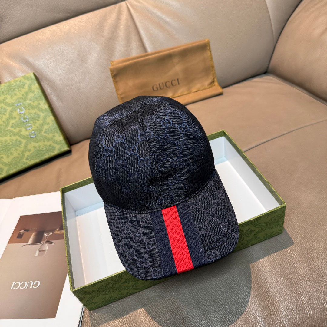 Gucci GG Cotton Baseball Hat With Web - DesignerGu