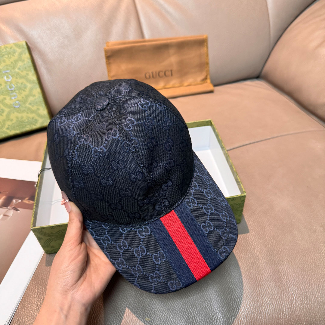Gucci GG Cotton Baseball Hat With Web - DesignerGu