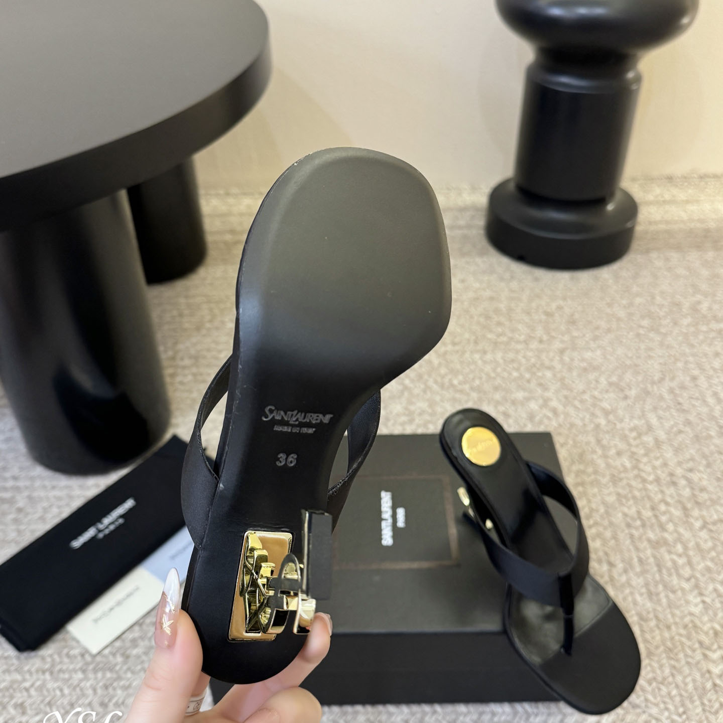 Saint Laurent OPYUM Mules In Satin  Crepe - DesignerGu