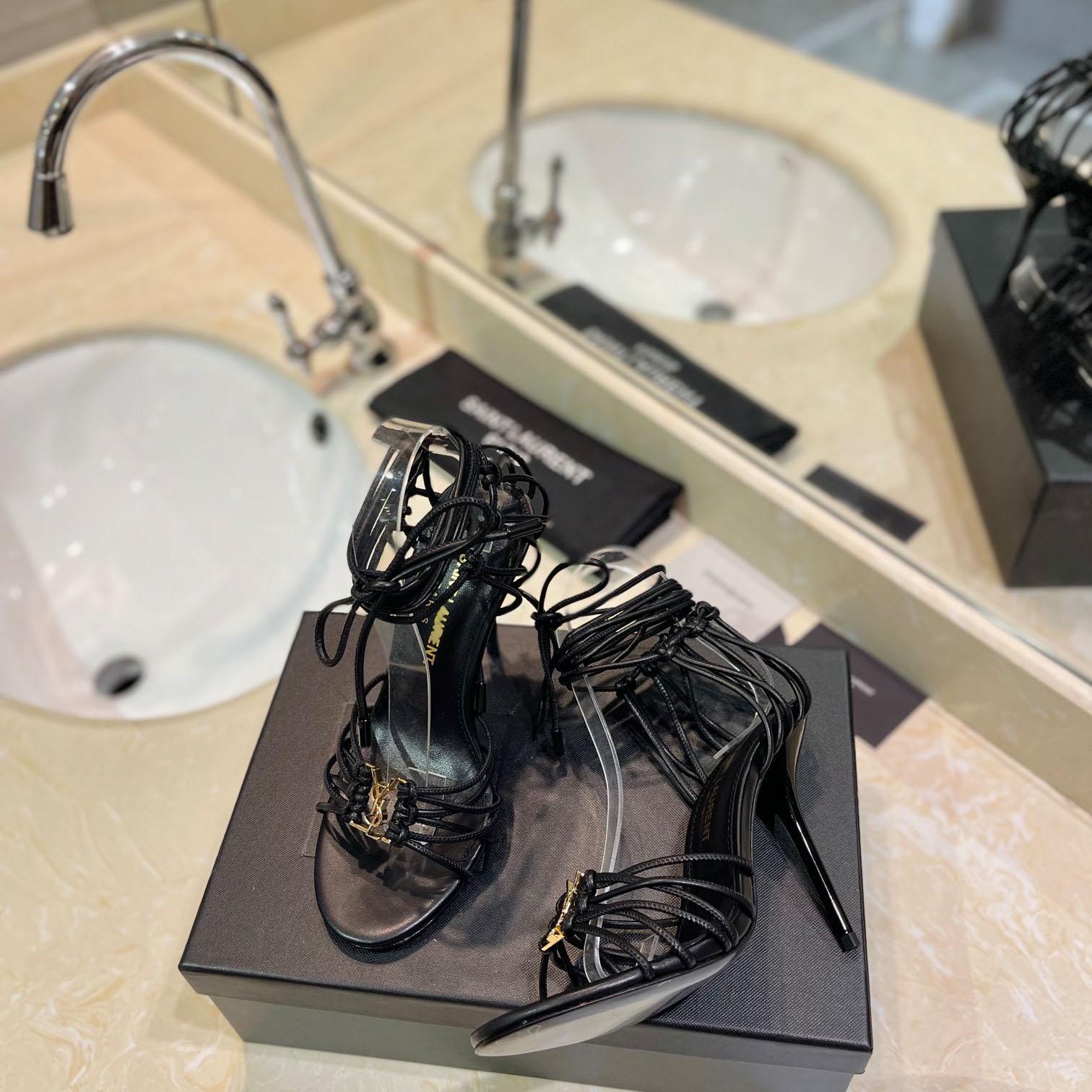 Saint Laurent BABYLONE Sandals In Smooth Leather - DesignerGu