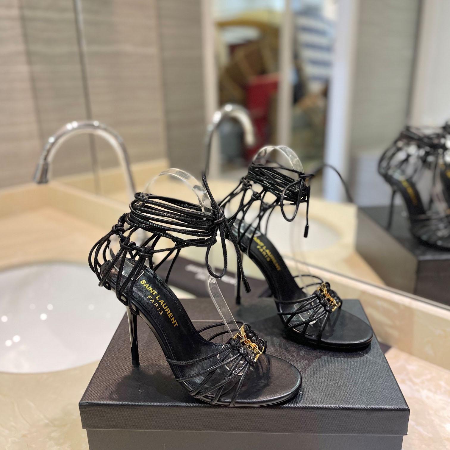 Saint Laurent BABYLONE Sandals In Smooth Leather - DesignerGu