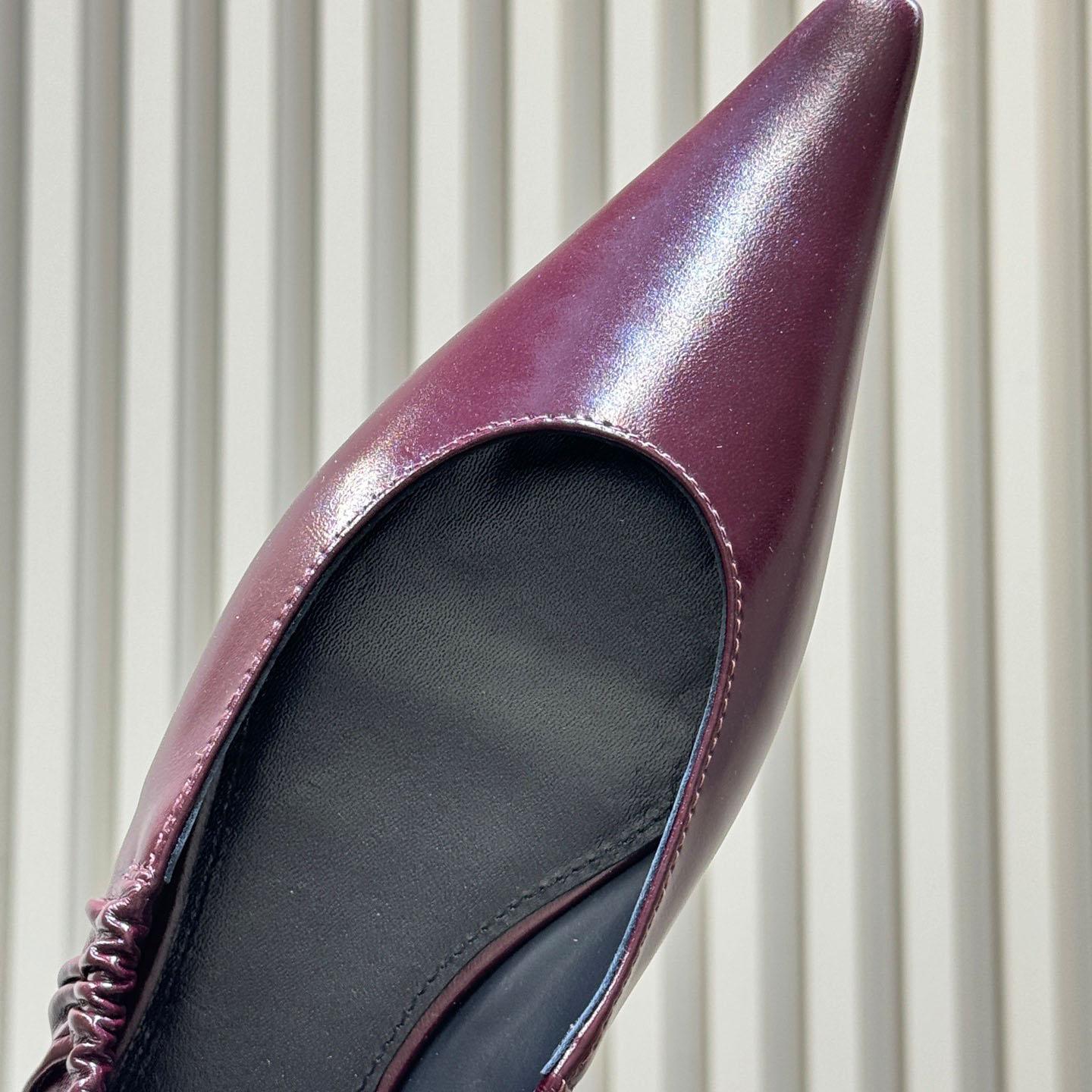 Saint Laurent ANNE-MARIE Slingback Pumps In Smooth Leather - DesignerGu