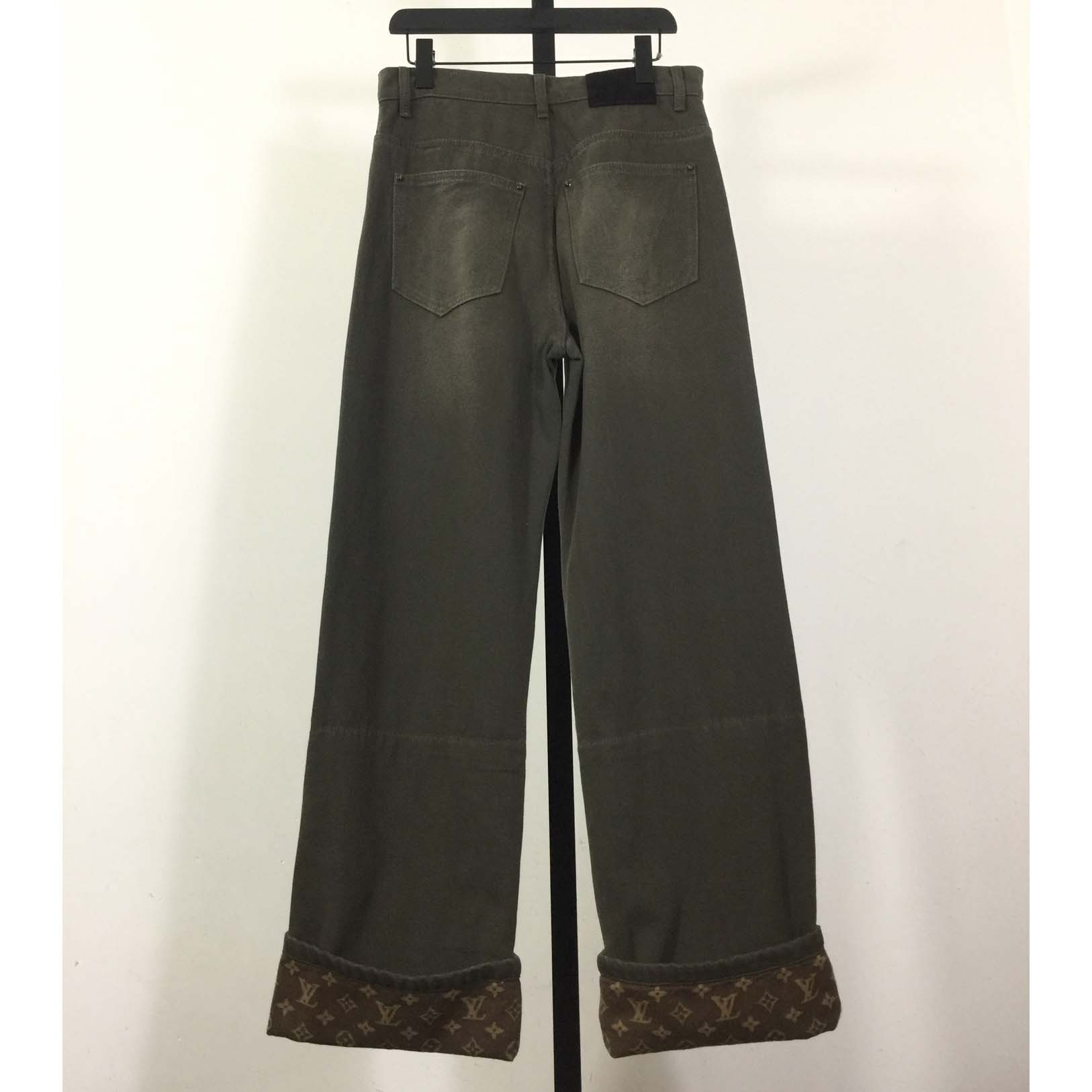 Louis Vuitton Waxed Denim Pants With Signature Turn-Ups   1AJCU6 - DesignerGu