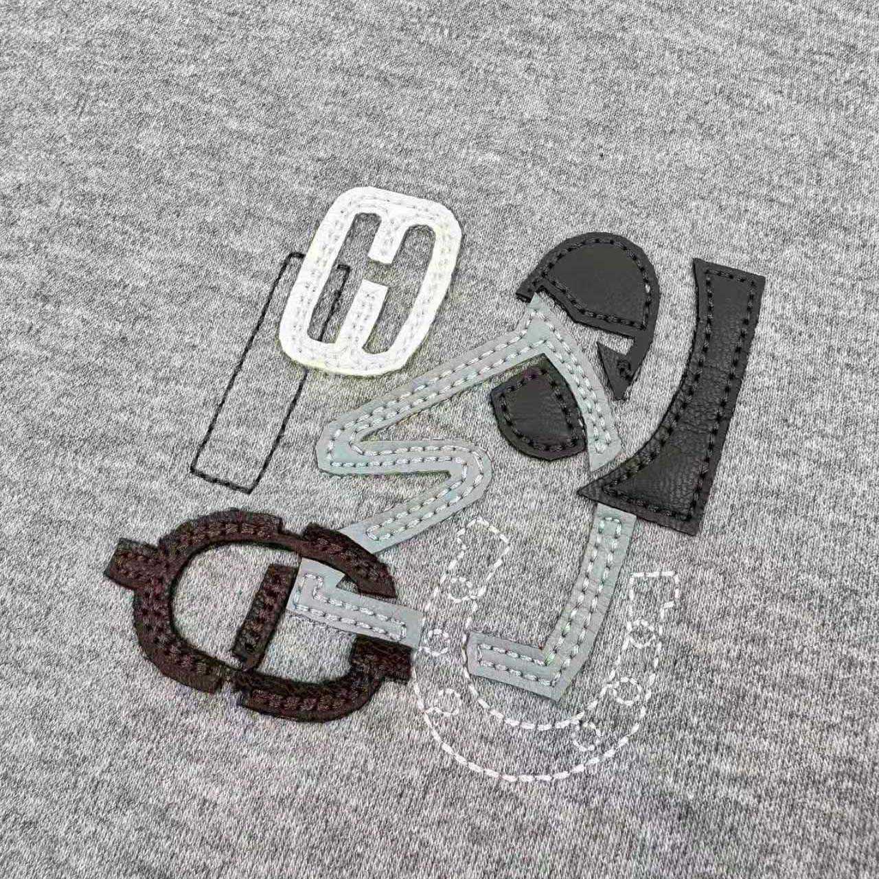 Hermes H Puzzle Leather Embroidery T-Shirt  - DesignerGu