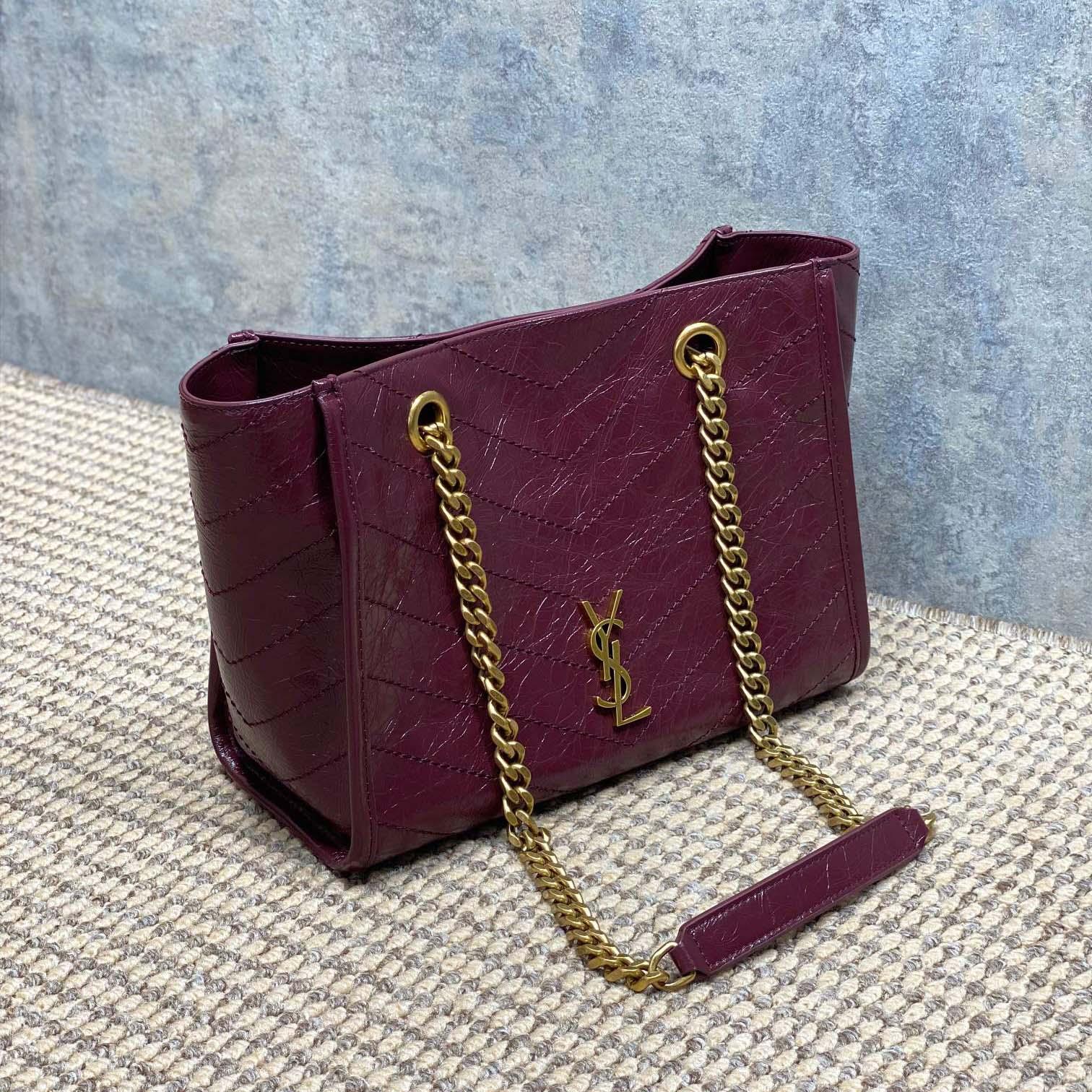 Saint Laurent Nini Small Shopping In Vintage Leather  - DesignerGu