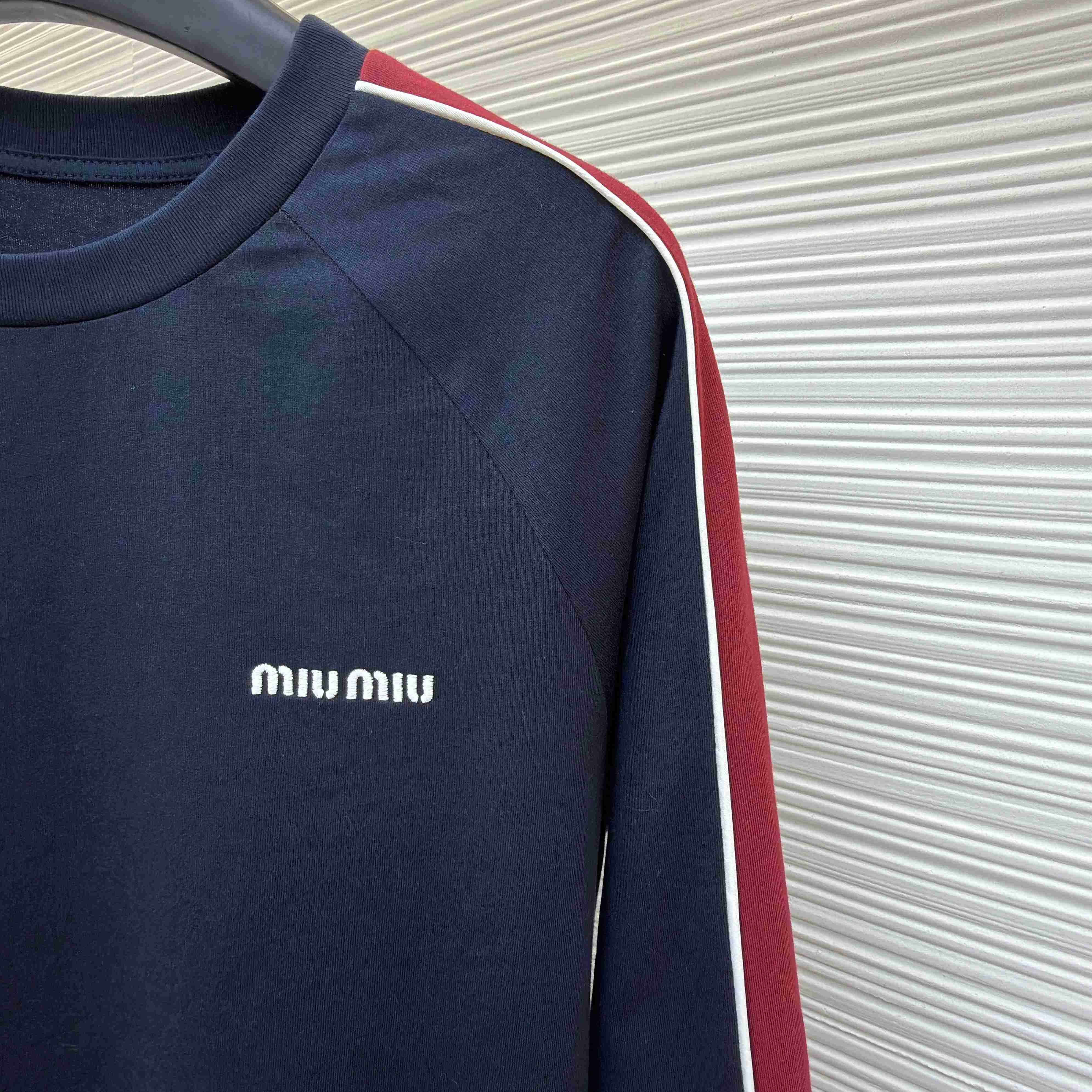 Miu Miu Long-sleeve Cotton Jersey T-shirt - DesignerGu